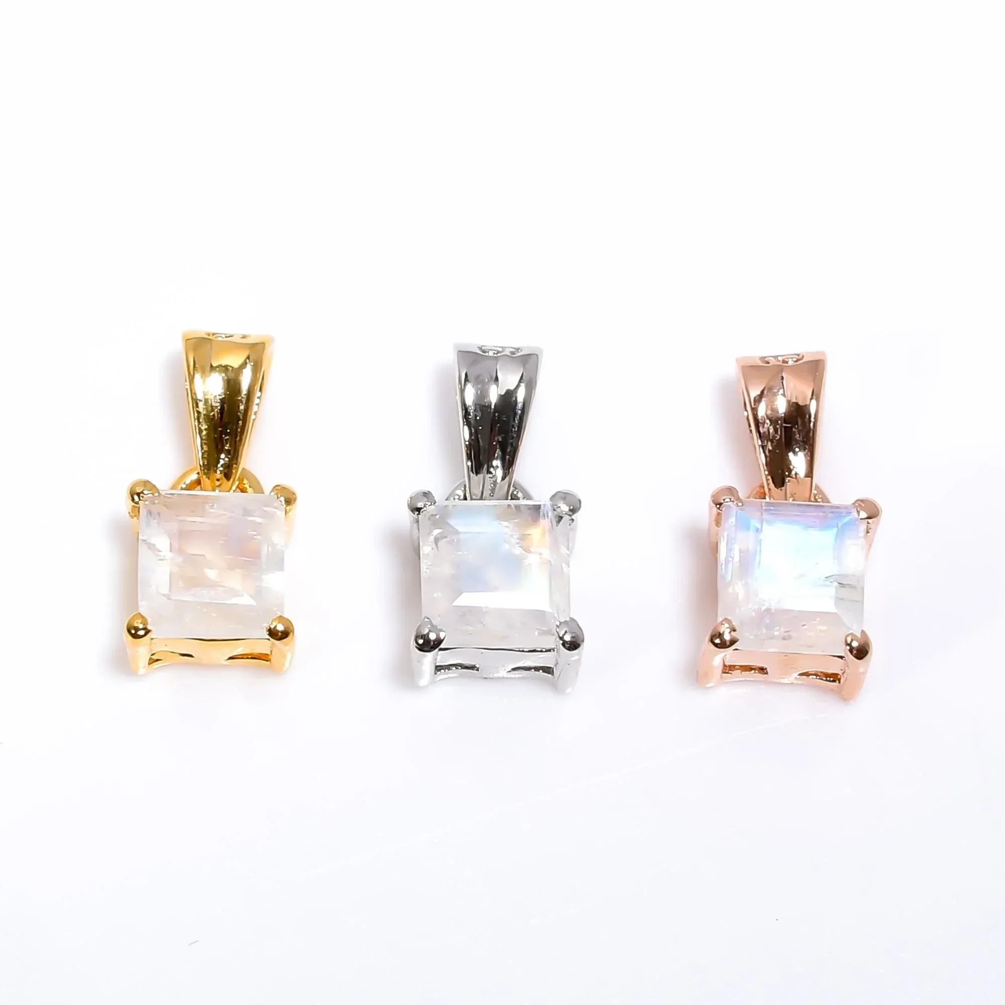 Rainbow Moonstone 925 Sterling Silver Pendant - June Birthstone Jewelry