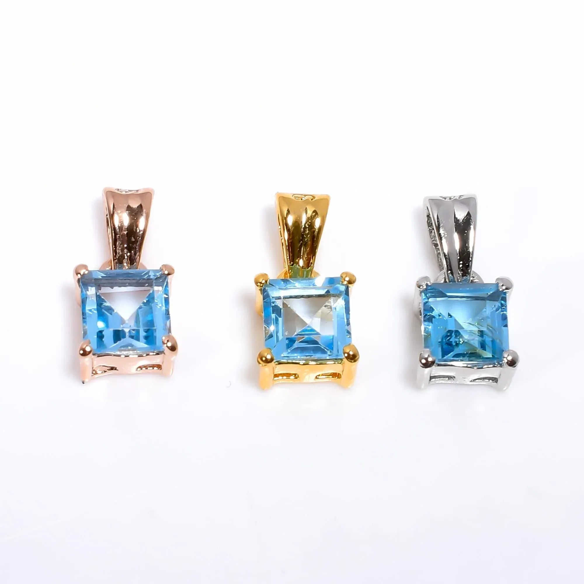 Swiss Blue Topaz Pendant: 925 Sterling Silver, Handmade Jewelry Jewelry