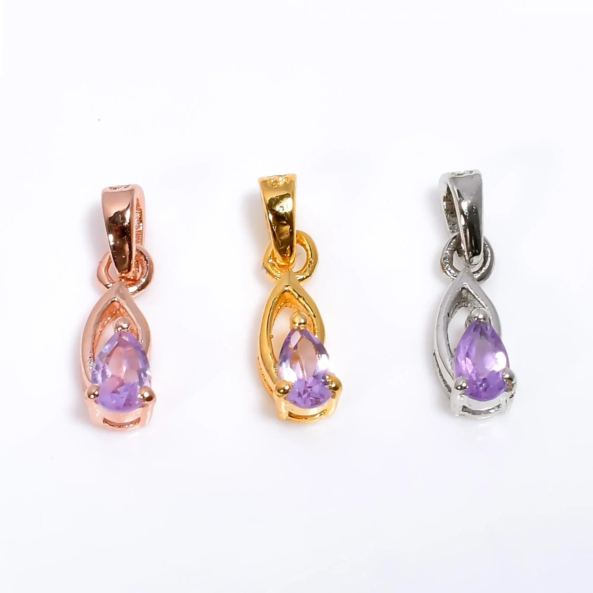 Handmade Pink Amethyst Pendant: 925 Silver Pear Jewelry Jewelry