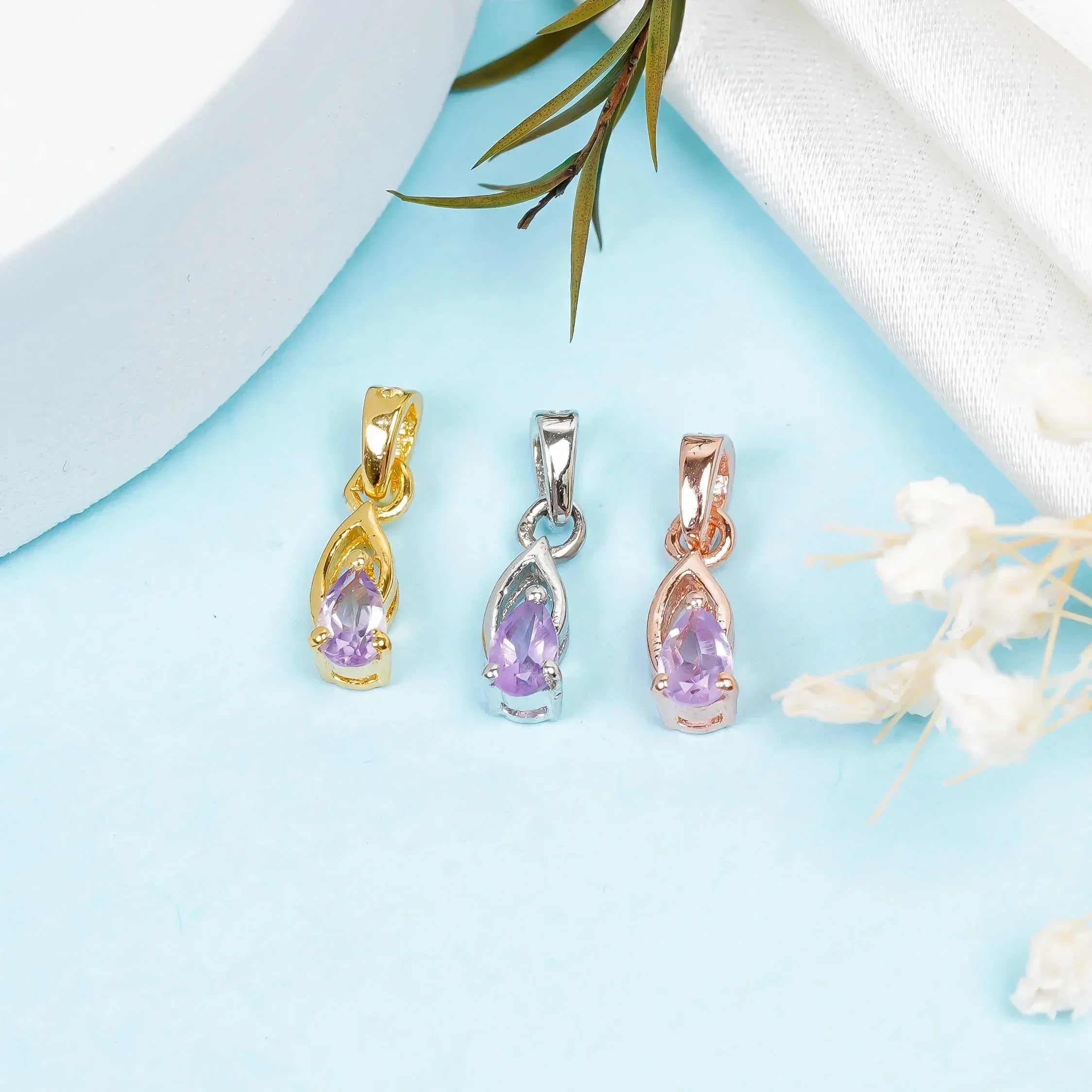 Handmade Pink Amethyst Pendant: 925 Silver Pear Jewelry Jewelry
