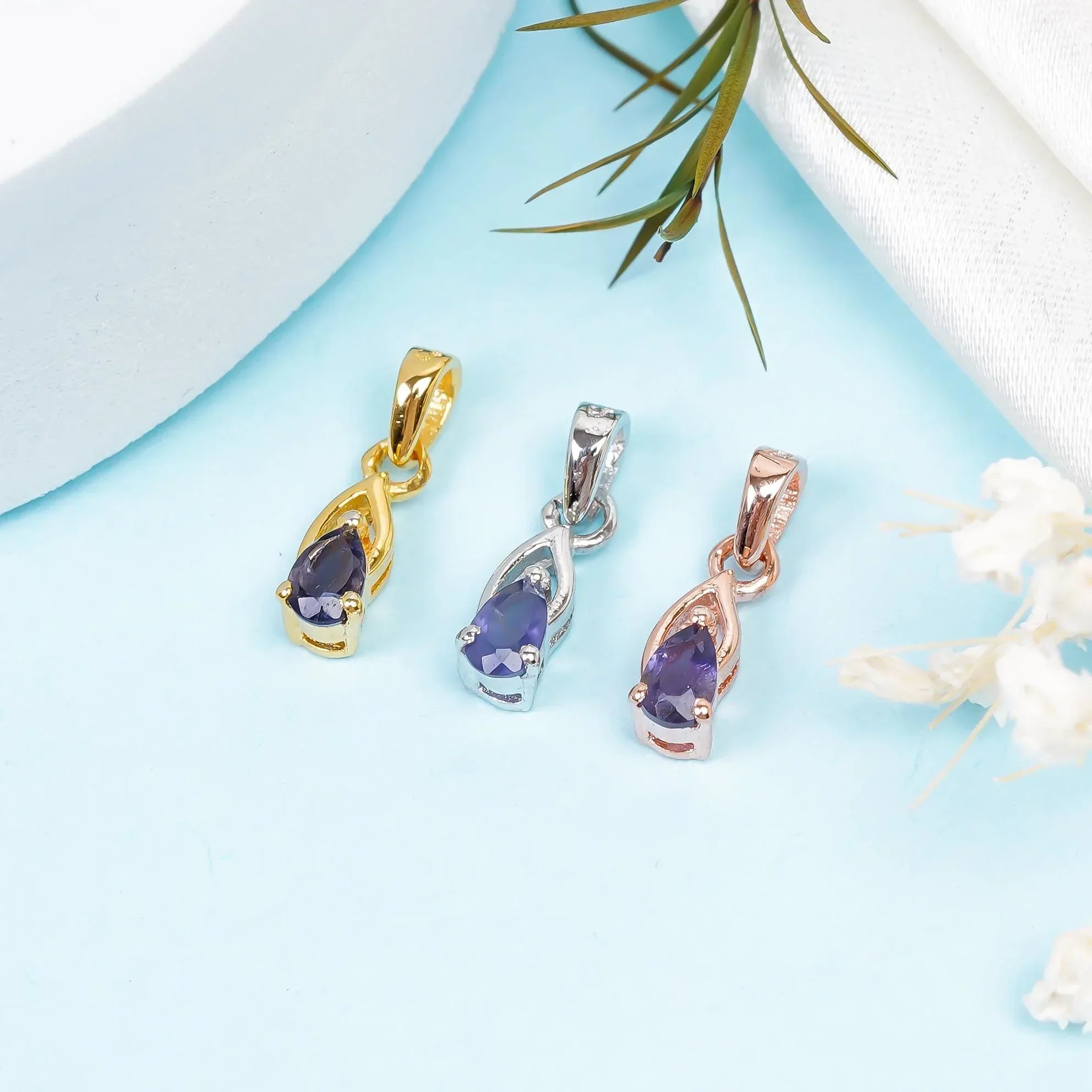 Pear Iolite Pendant: 925 Sterling Silver Gemstone Jewelry Jewelry