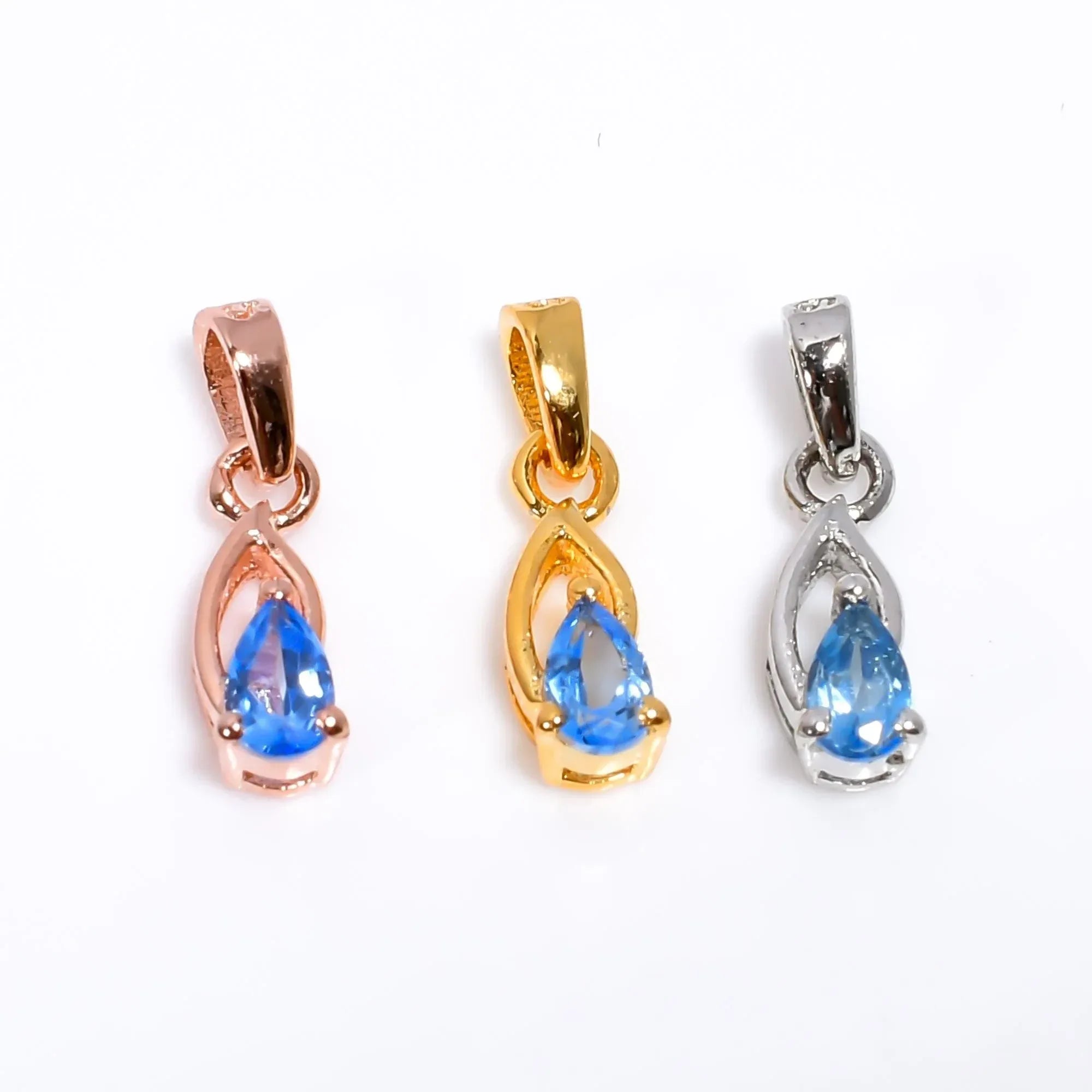 Pear Swiss Blue Topaz Pendant: 925 Sterling Silver, Handmade Jewelry