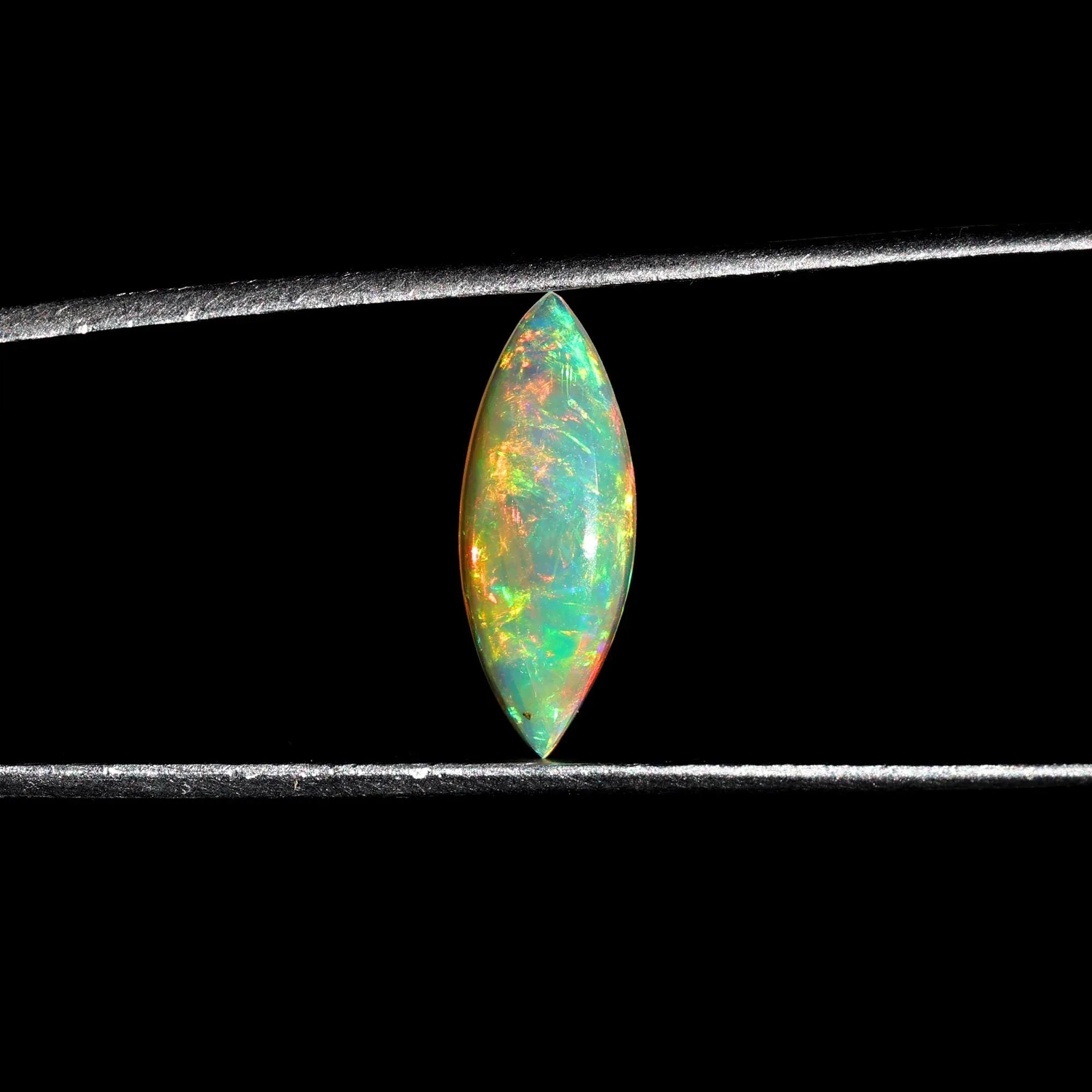 1.48 Carat White Ethiopian Opal Cabochon: Marquise Fire Opal Gemstone, Jewelry Making (6x15.50mm) - Himalya Quartz