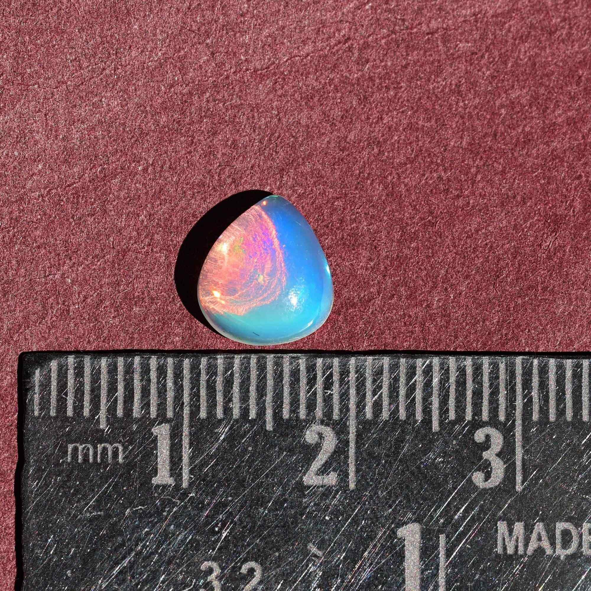 Natural White Ethiopian Opal Cabochon: 1.52 Carat Welo Fire Opal Gemstone Loose Gemstones