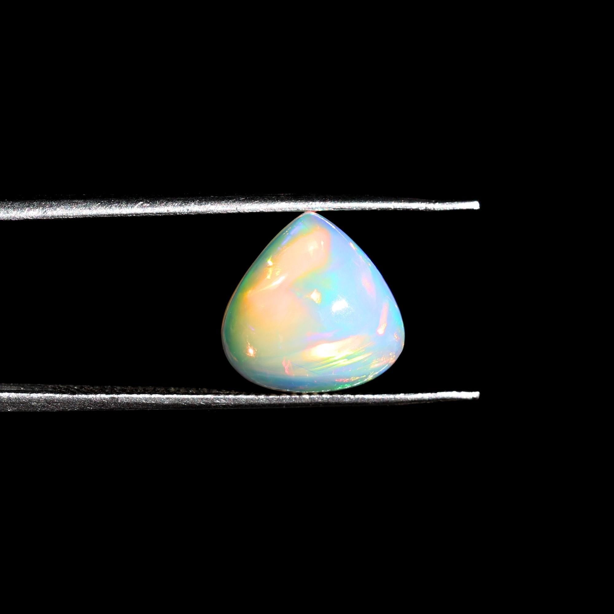 2.90 Carat White Ethiopian Opal Cabochon: Welo Fire Opal Gemstone - October Birthstone