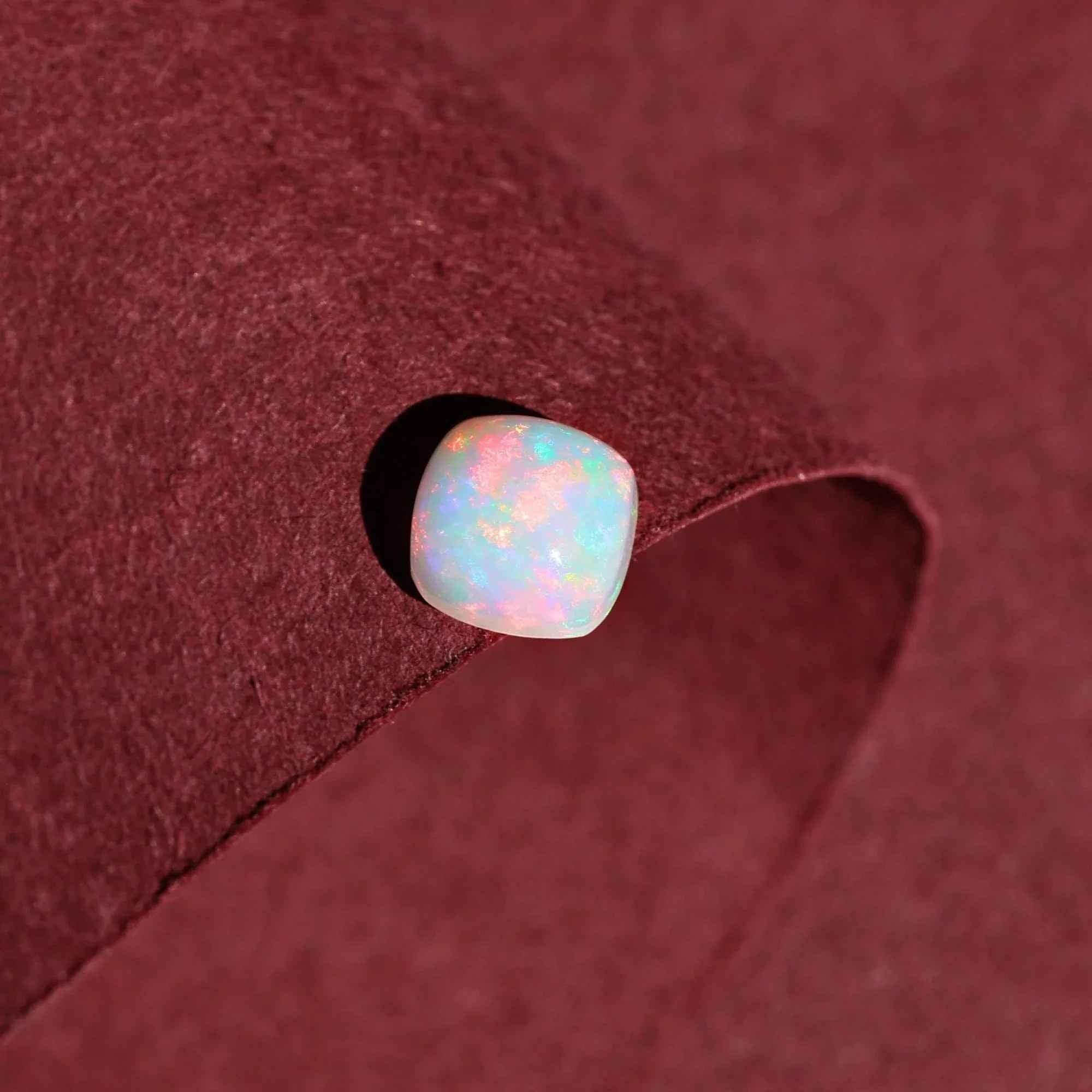 0.70 Ct White Ethiopian Opal Cabochon Gemstone Ideal for Rings or Pendants loose gemstones