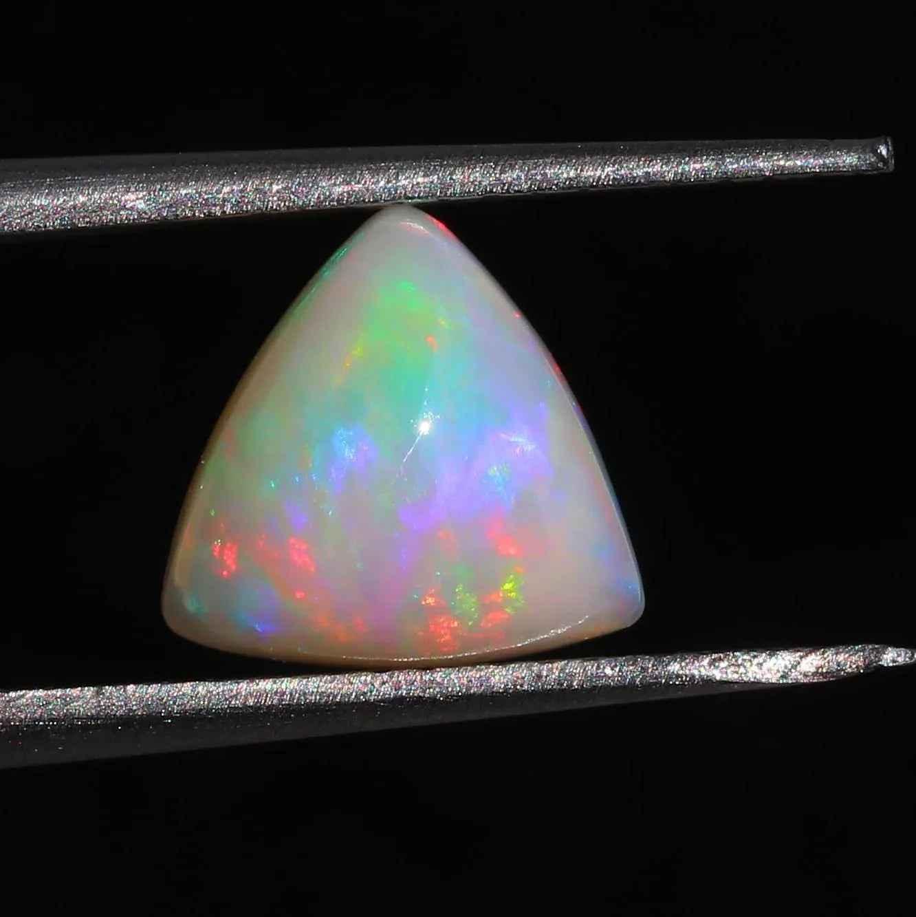 White Ethiopian Opal Cabochon - 1.52ct Trillion Fire Opal Gemstone for Jewelry Making loose gemstones