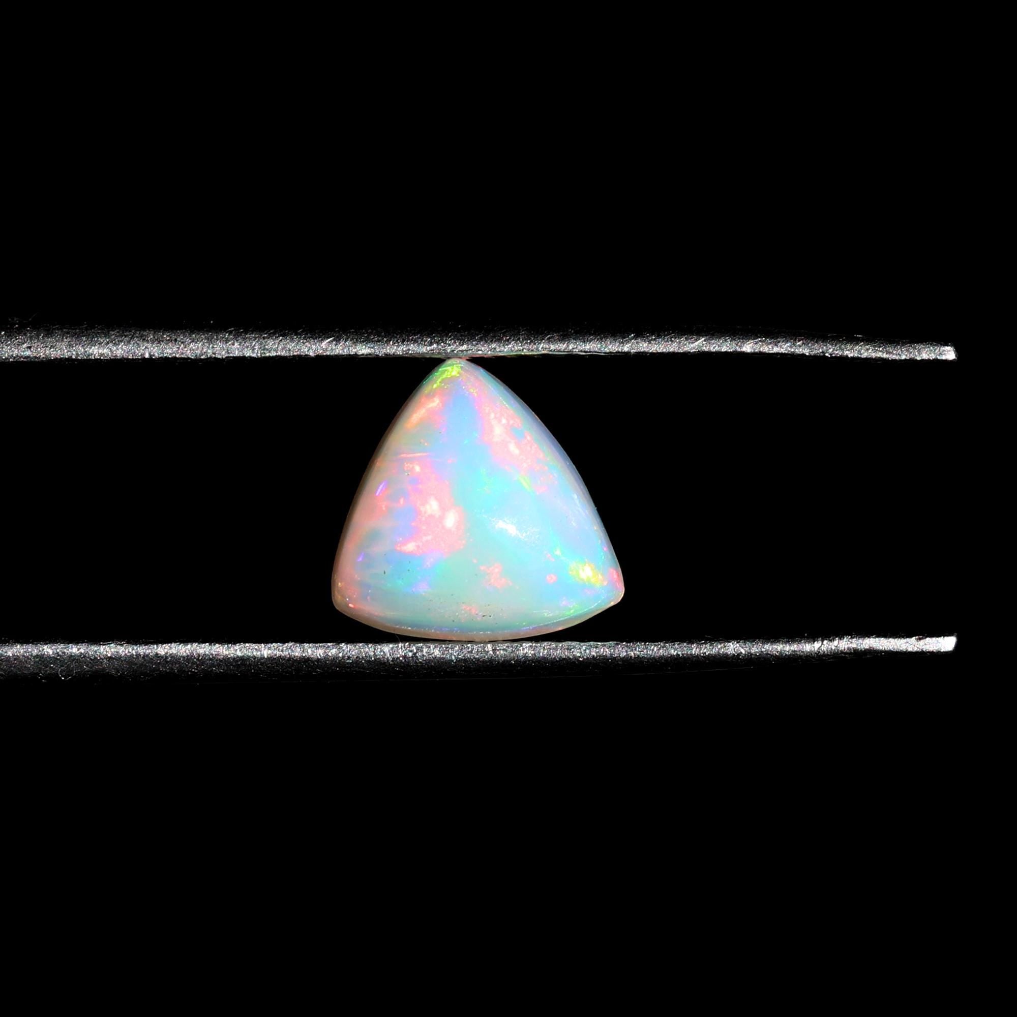 Natural White Ethiopian Opal Gemstone 1.20cts October Birthstone Flashy Fire Opal for Jewelry Making