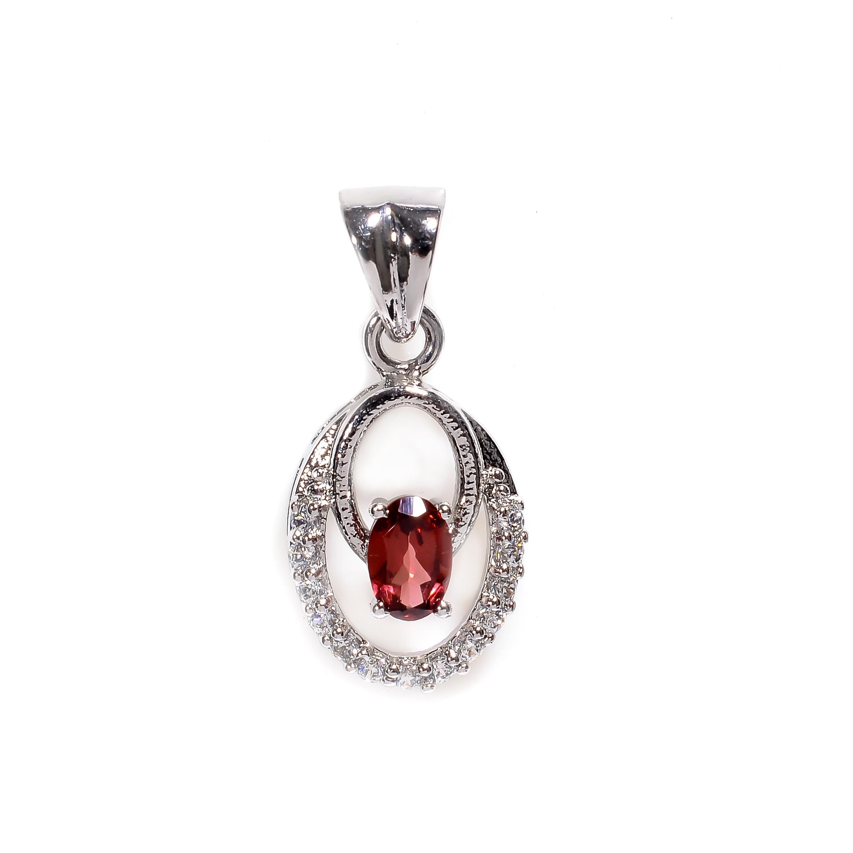 Handmade Gemstone Pendant: 925 Silver Amethyst, Citrine & Garnet