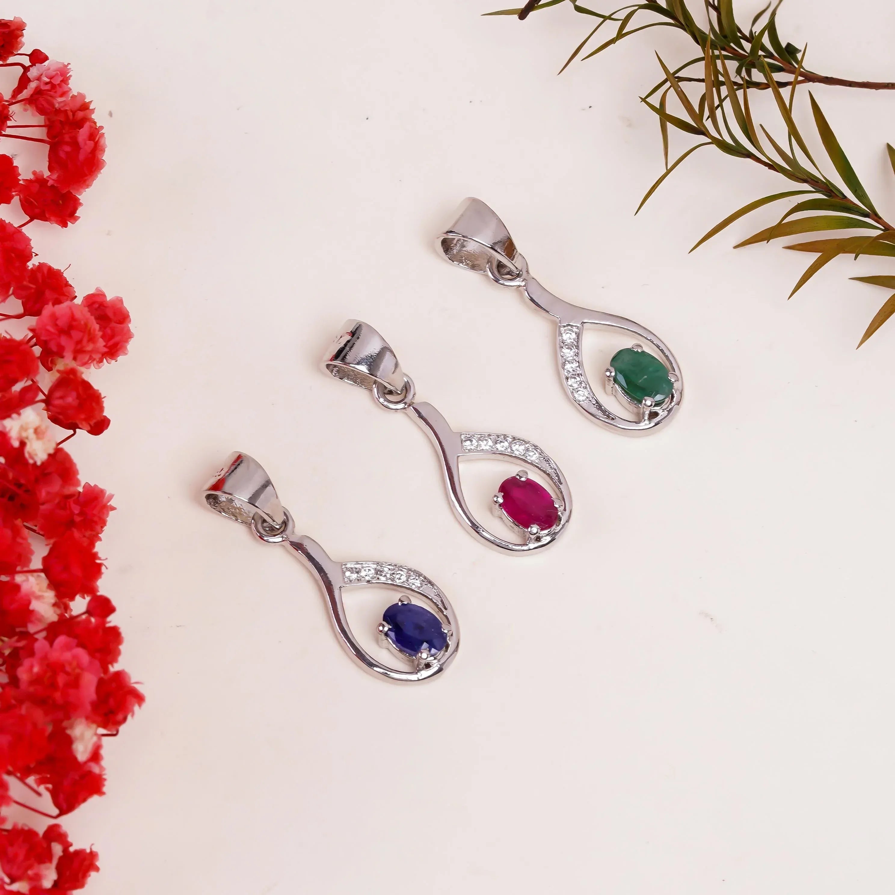Ruby Pendant: 925 Sterling Silver, Oval Gemstone (4x6mm)