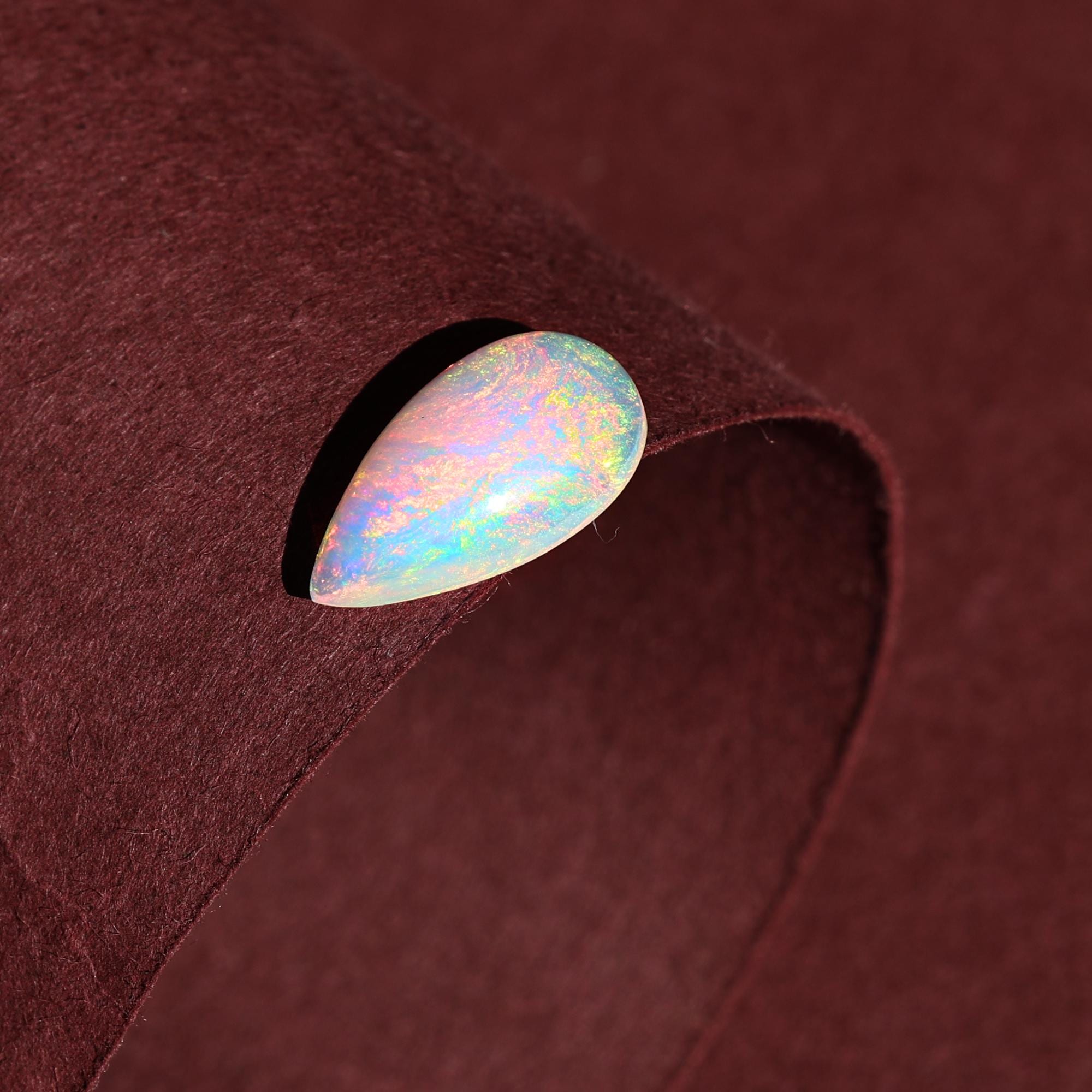Natural Ethiopian Fire Opal Cabochon - 2.05 Carat White Gemstone for Jewelry Making loose gemstones
