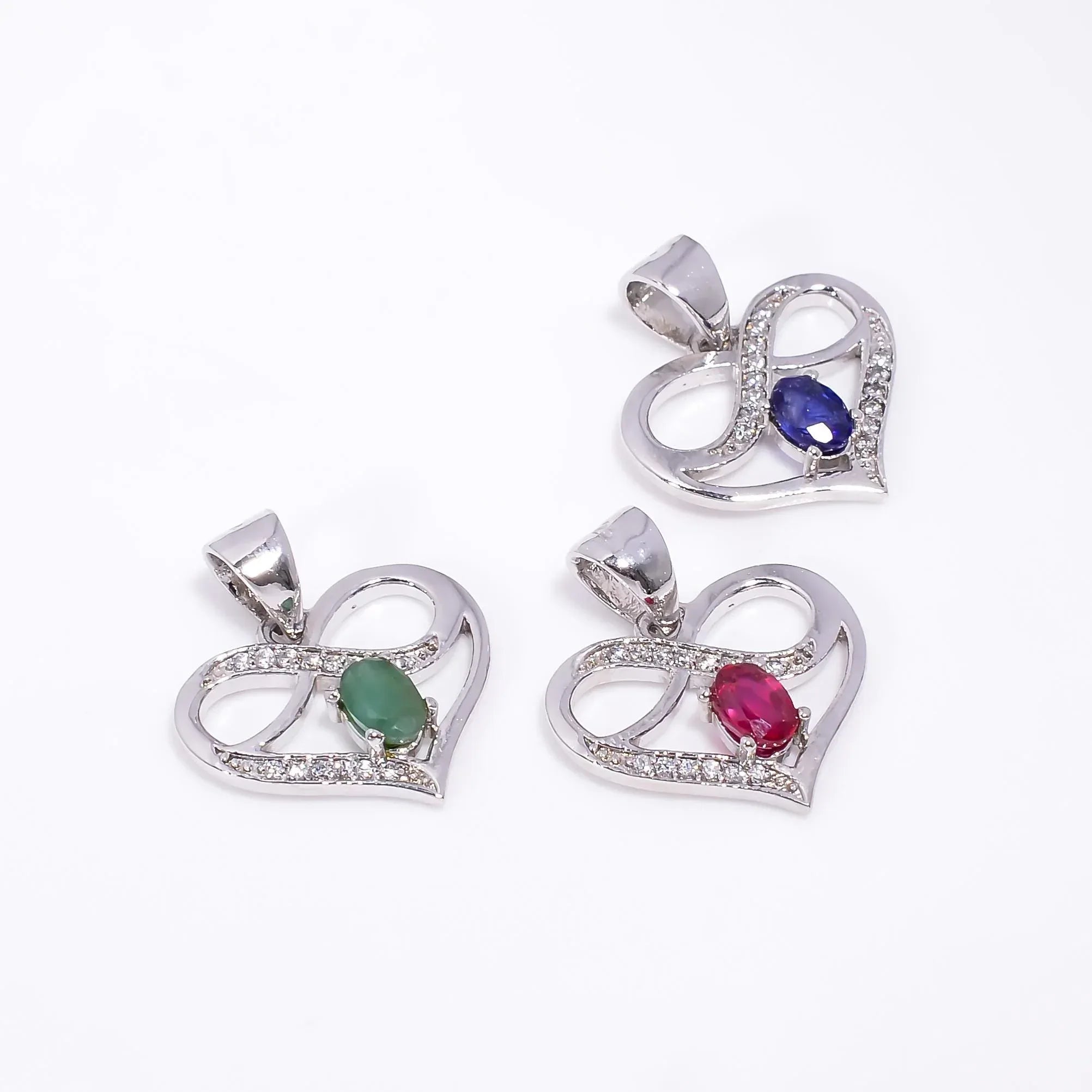 Heart Gemstone Pendant: Handmade 925 Sterling Silver, 4x6mm Oval