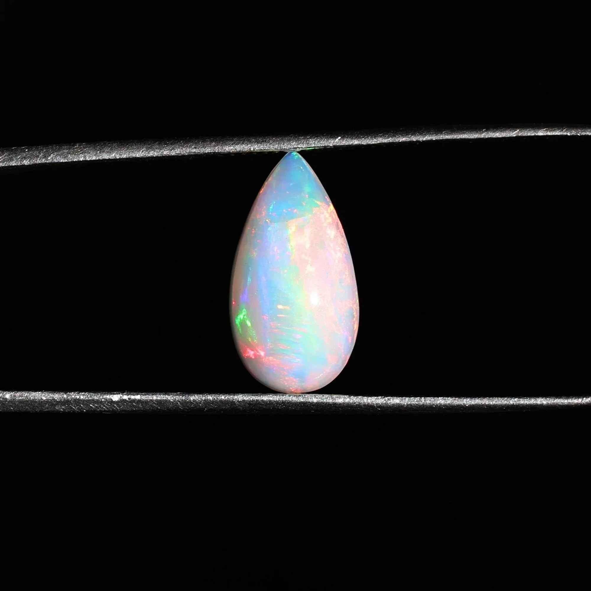 2.30 Carat White Ethiopian Opal Cabochon: Pear-Shaped Loose Gemstone loose gemstones
