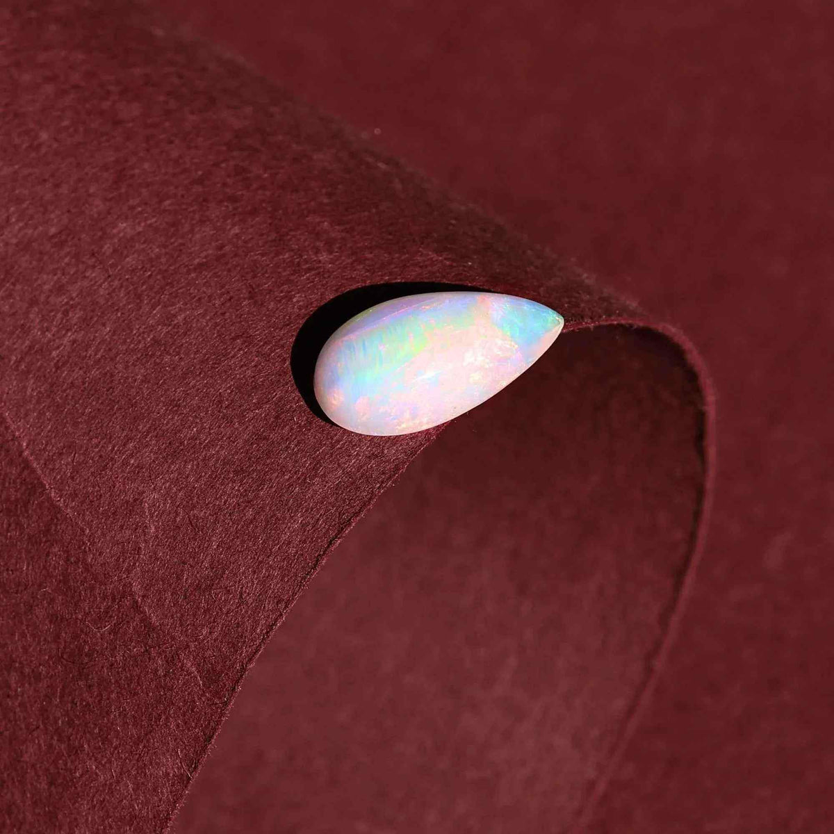 2.30 Carat White Ethiopian Opal Cabochon: Pear-Shaped Loose Gemstone Loose Gemstones