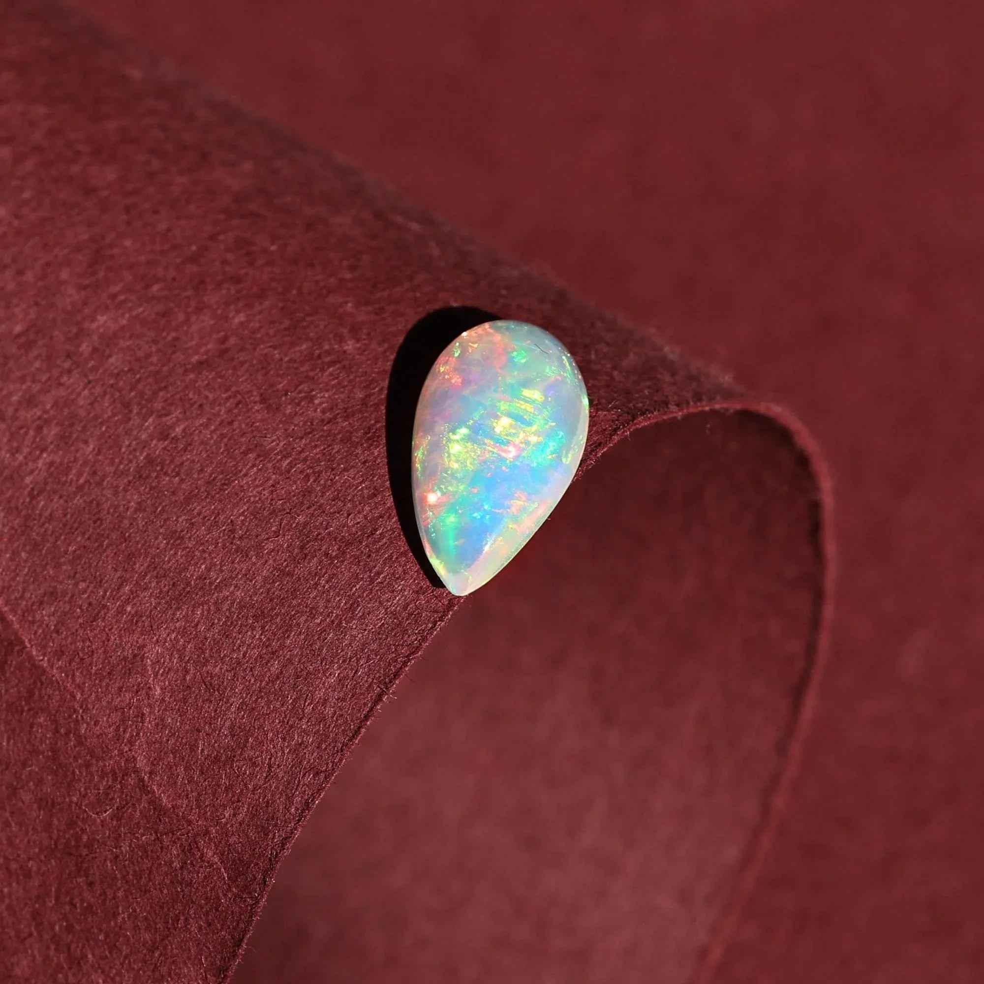 Natural Ethiopian Opal Gemstone 2 Carat White Fire Opal Cabochon for Jewelry Making loose gemstones