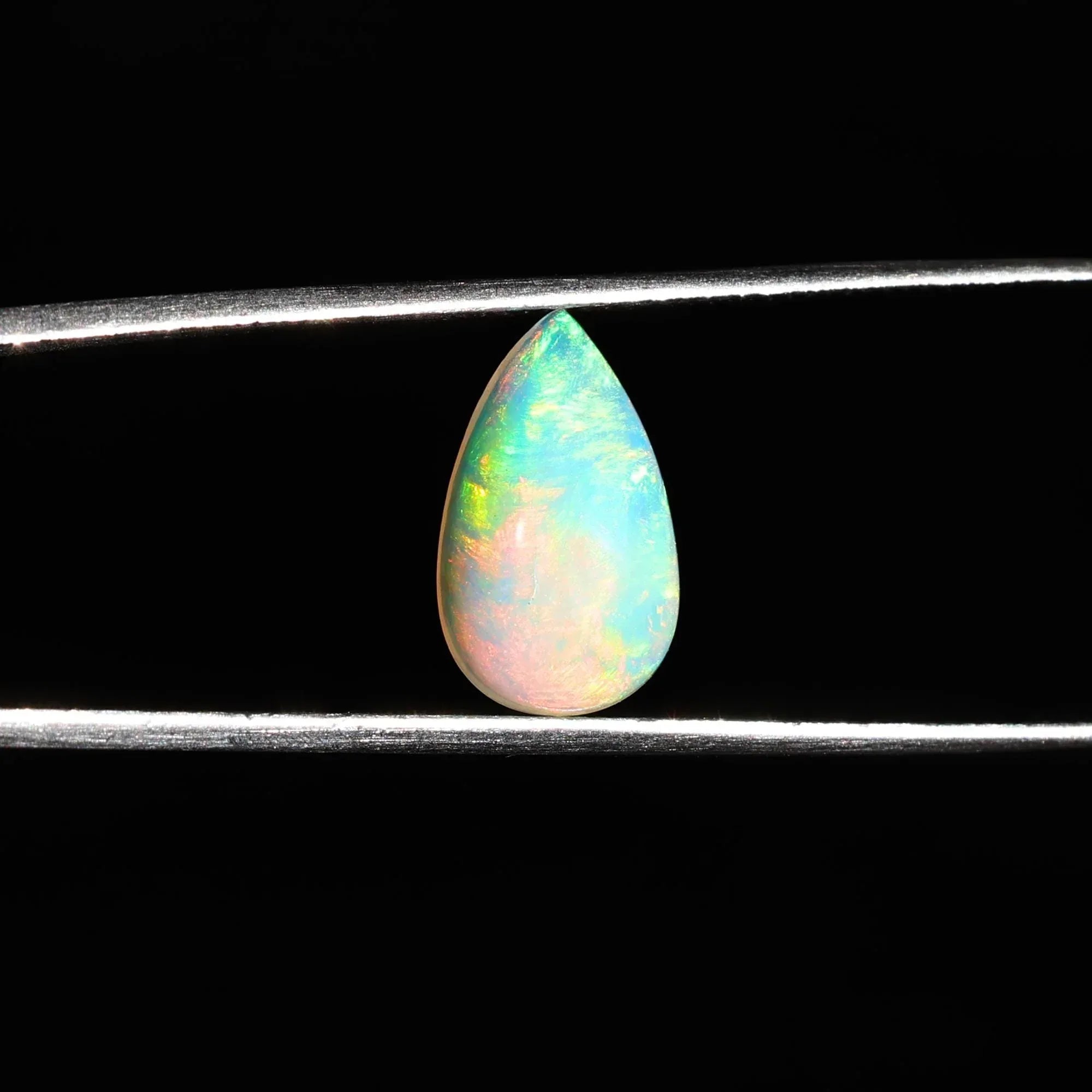 AAA Fire Opal Cabochon: 1.90 Carat Pear Welo Ethiopian Opal loose gemstones