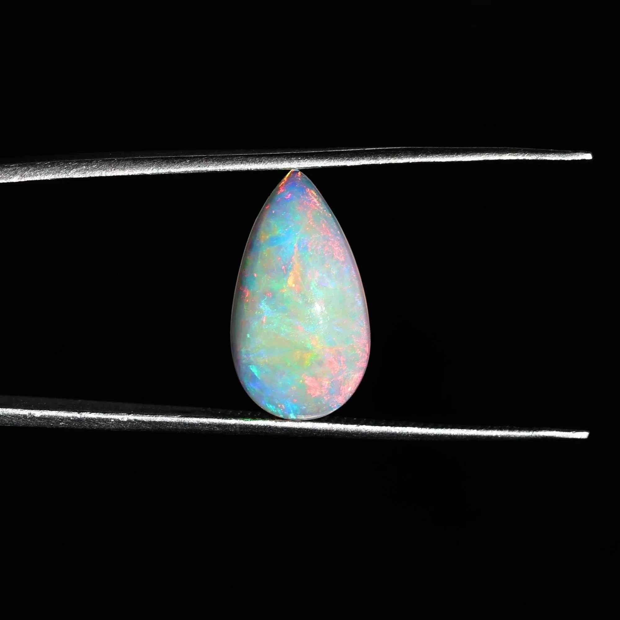 2.80 Carat White Ethiopian Opal Cabochon: Fire Opal Gemstone, October Birthstone loose gemstones