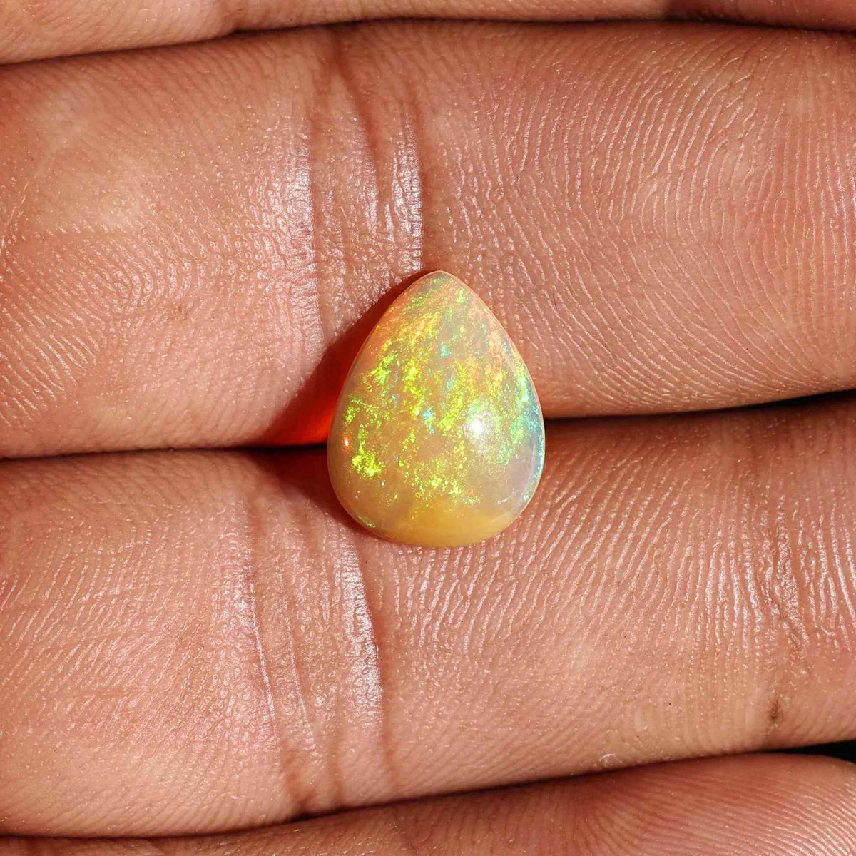 2.50 Carat White Ethiopian Opal Cabochon Pear Shape: Loose Gemstone for Jewelry Loose Gemstones