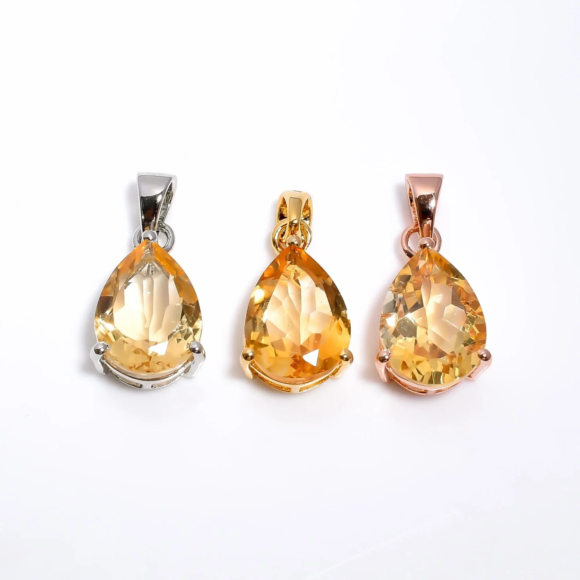 Handmade Pear Citrine Pendant: 925 Sterling Silver Jewelry Jewelry