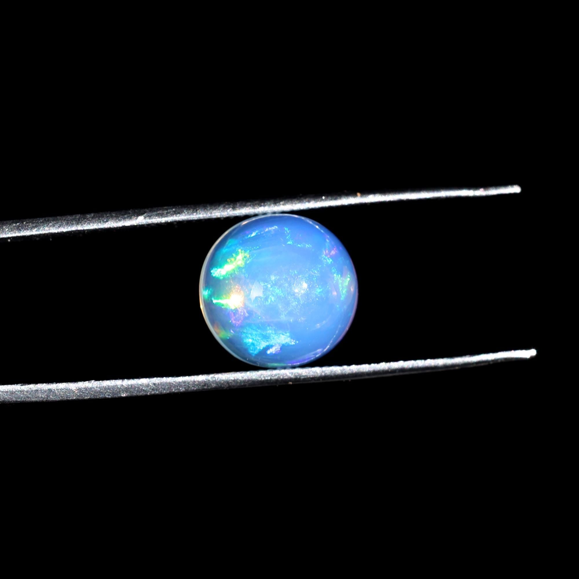 White Ethiopian Fire Opal Cabochon: 3.04 Carat Natural Gemstone for Jewelry Making
