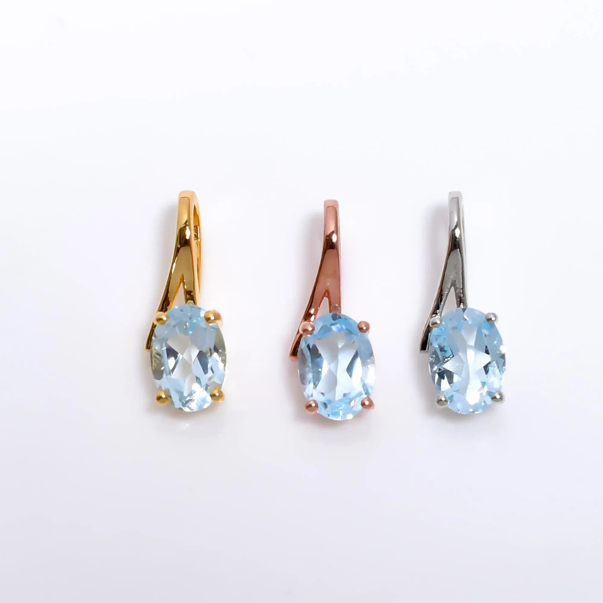 Sky Blue Topaz Pendant: 925 Silver, Vintage Style (5x7mm Oval Gemstone) Jewelry