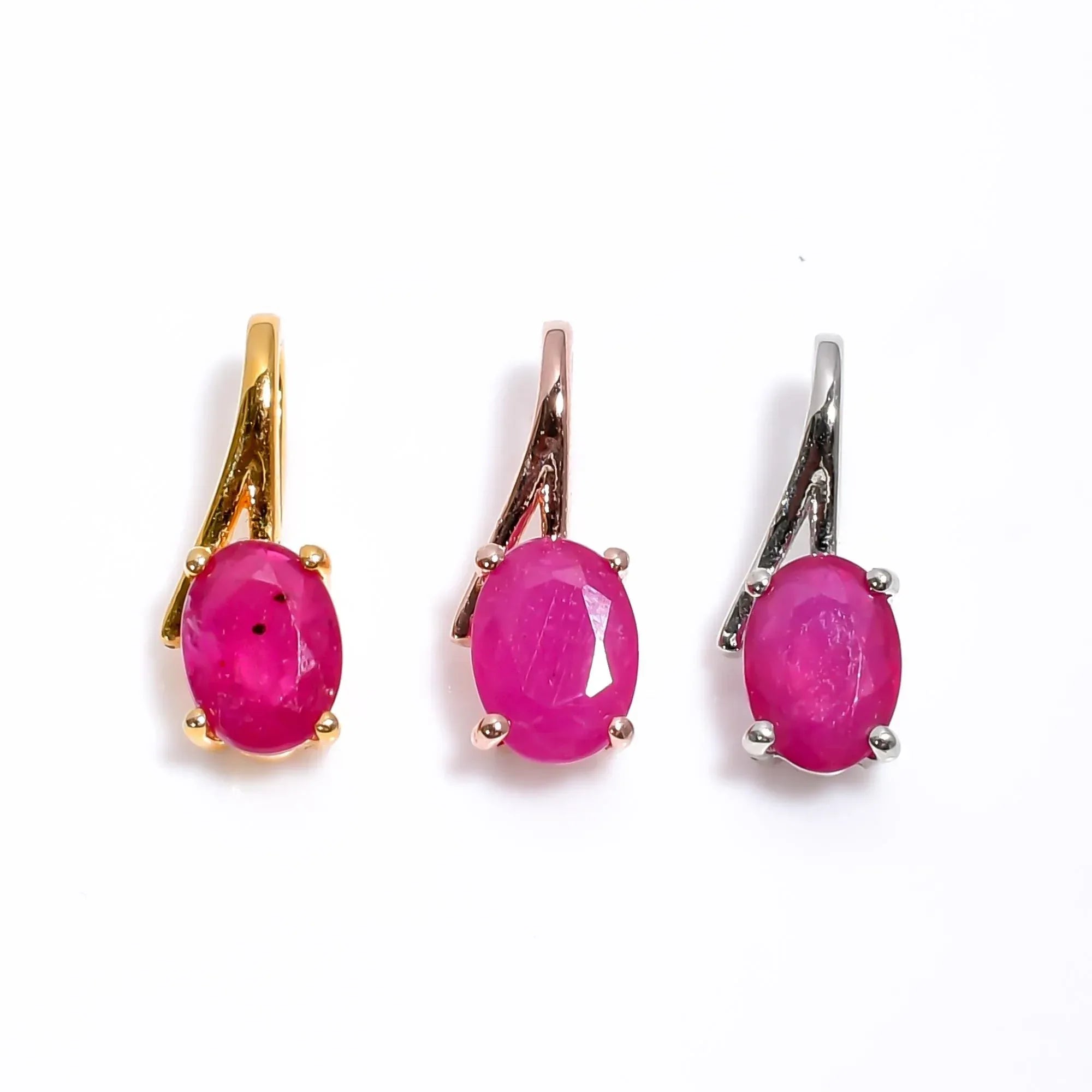 Ruby Pendant Necklace: 925 Sterling Silver, Oval Gemstone Jewelry