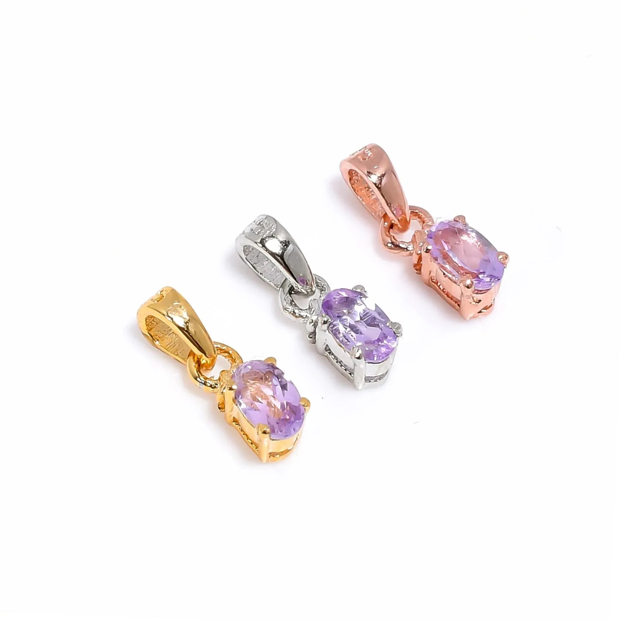 Handmade Pink Amethyst Pendant: 925 Sterling Silver Oval Gemstone Jewelry