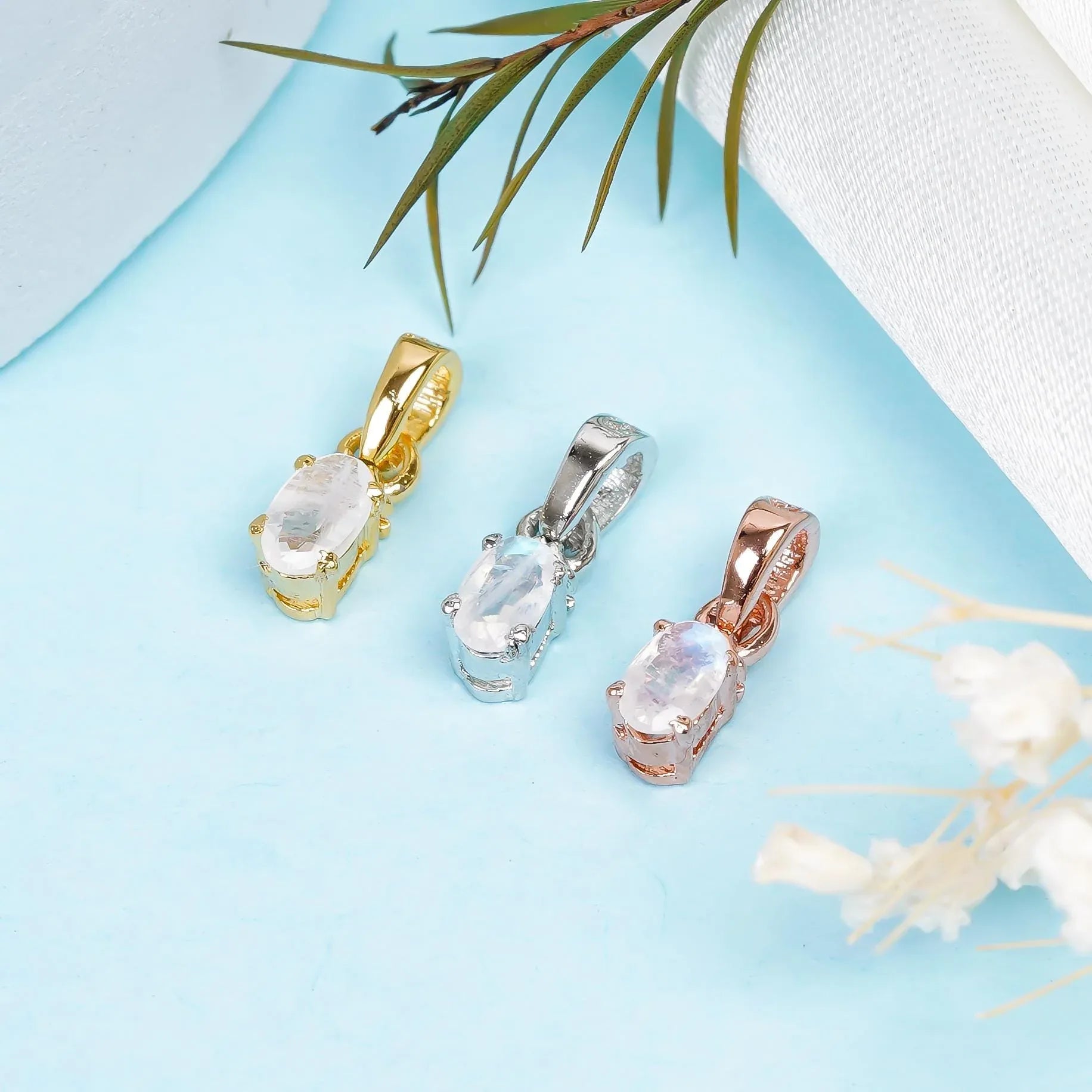 Handmade Oval Moonstone Pendant: 925 Sterling Silver Fine Jewelry - Himalya Quartz