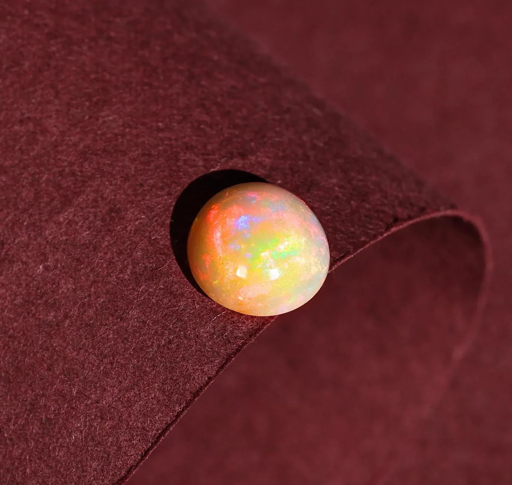 Ethiopian White Opal Cabochon: 1.20 Carat Fire Opal Gemstone, Jewelry Making loose gemstones