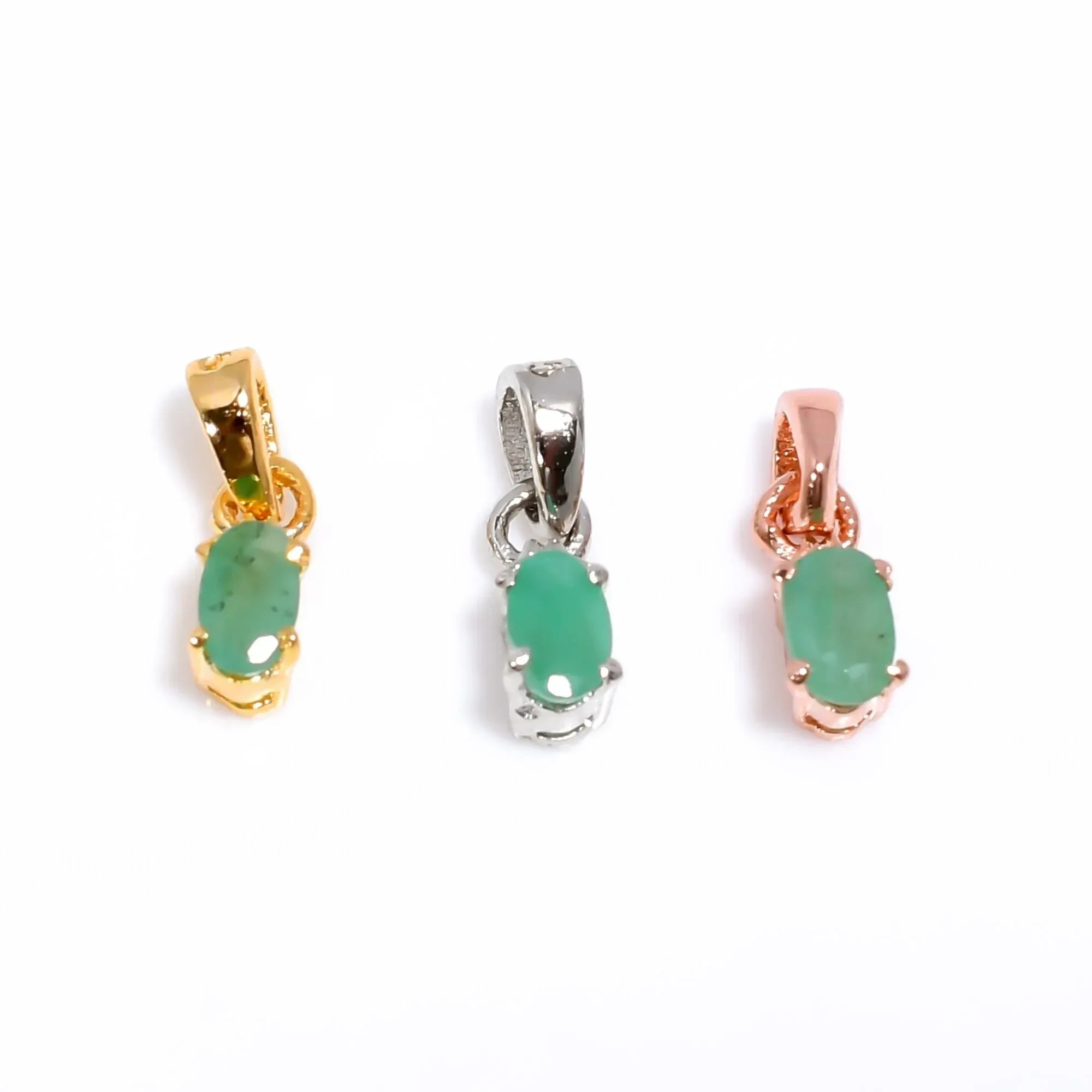 Handmade 925 Sterling Silver Emerald Pendant: Oval Green Gemstone Jewelry Jewelry