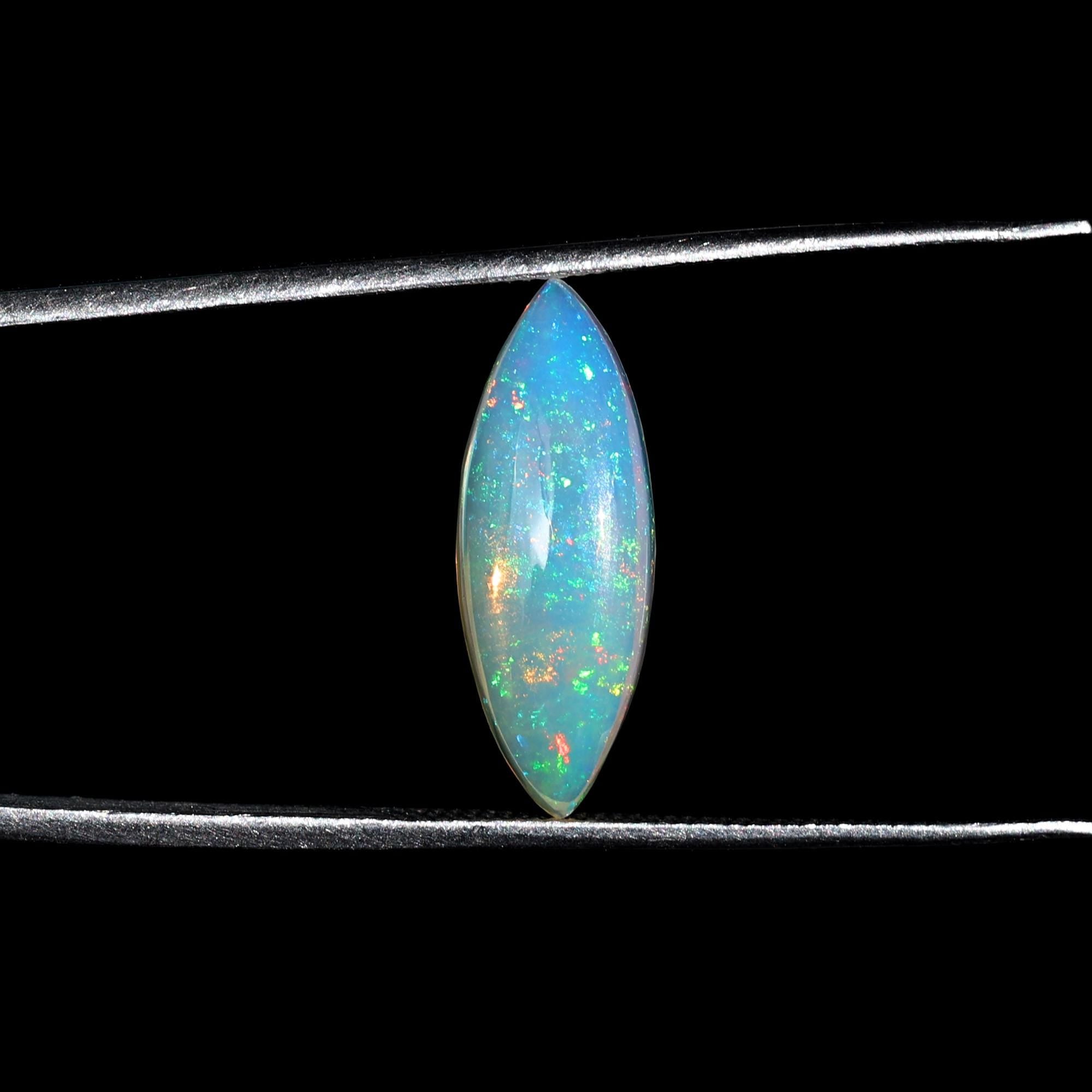 2.50 Carat Ethiopian Opal Cabochon: Marquise White Fire Opal Gemstone
