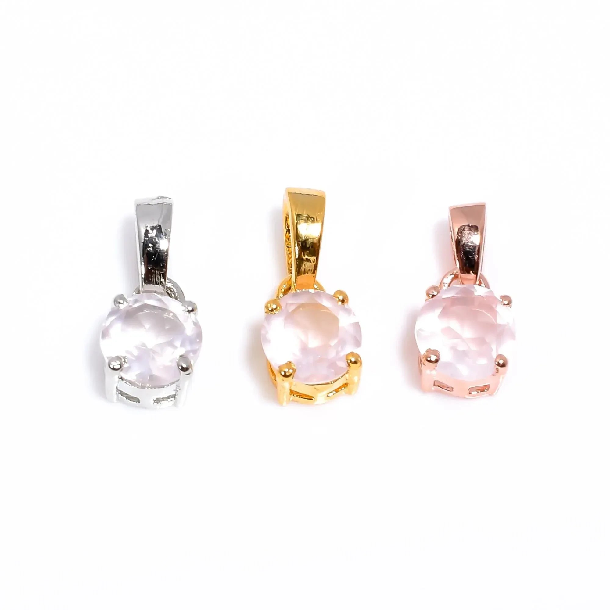 Rose Quartz Pendant: Handmade Sterling Silver Round Stone Jewelry Jewelry