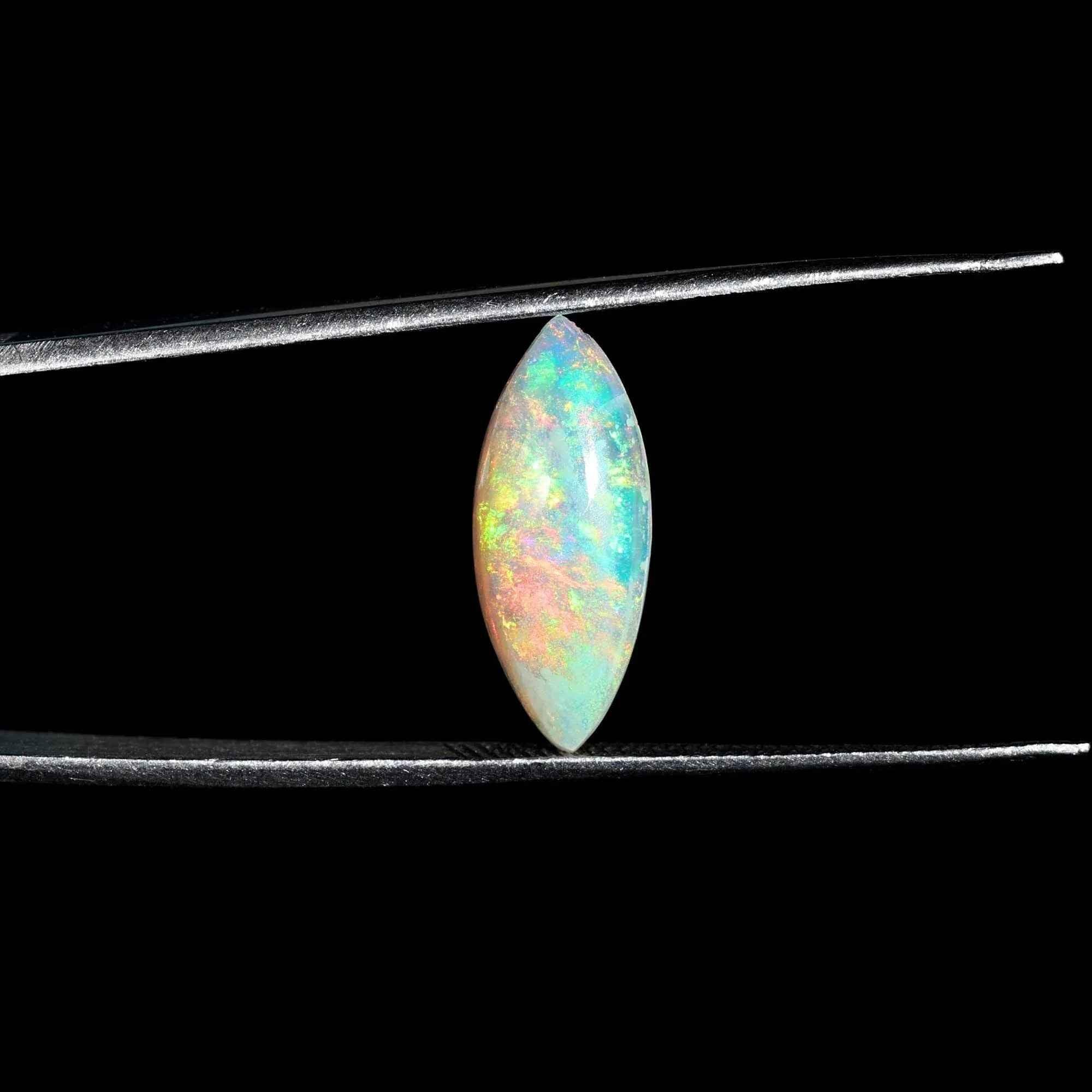 Ethiopian Fire Opal Cabochon: 2.07 Carat Marquise Cut Gemstone (7.5x18mm) loose gemstones