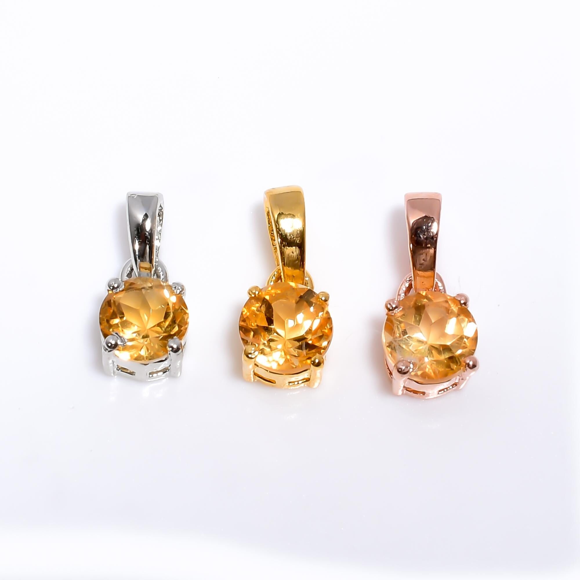 Citrine Pendant Necklace: 925 Sterling Silver, Handmade Gemstone Jewelry
