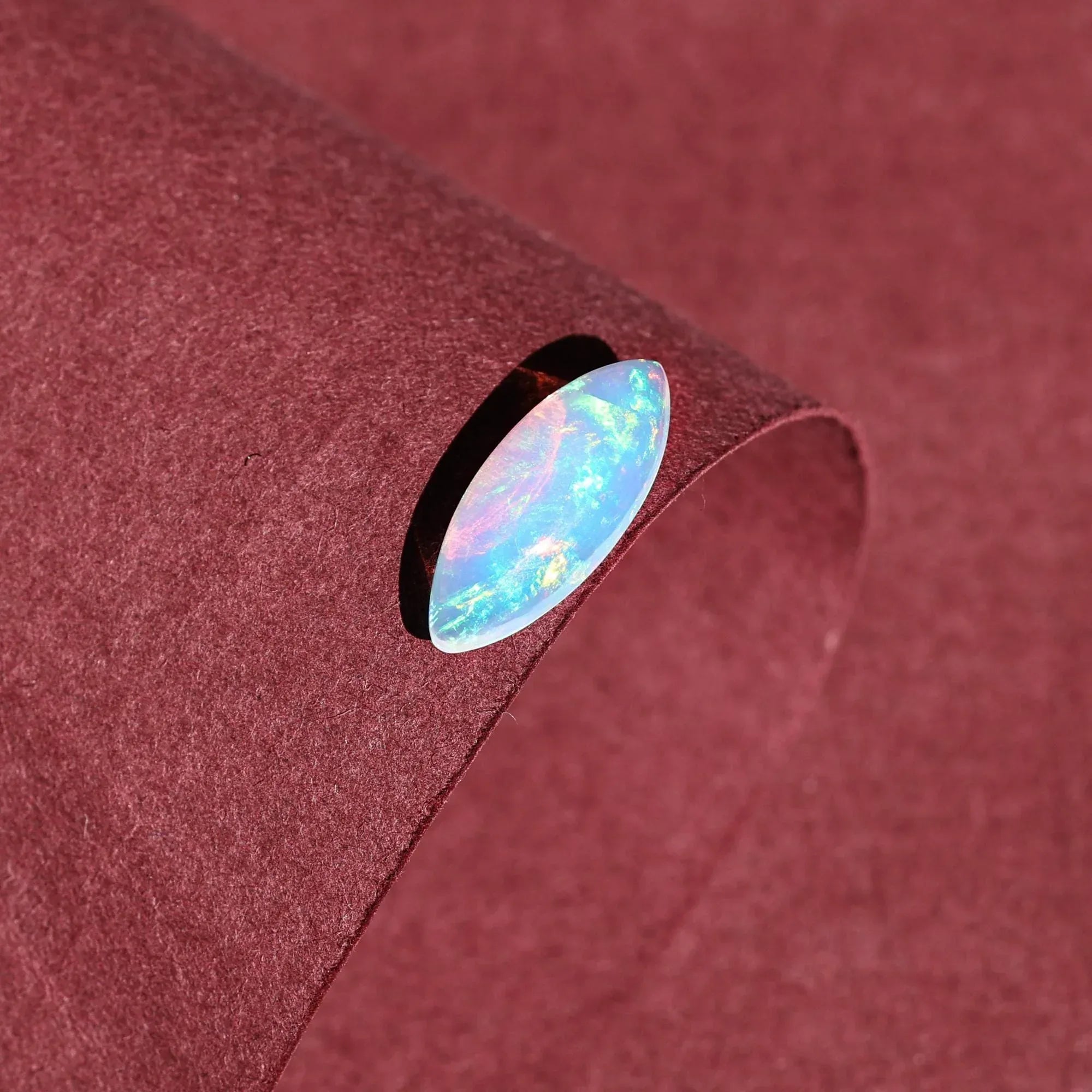 1.90 Carat White Ethiopian Opal Pendant Marquise Cabochon Jewelry loose gemstones