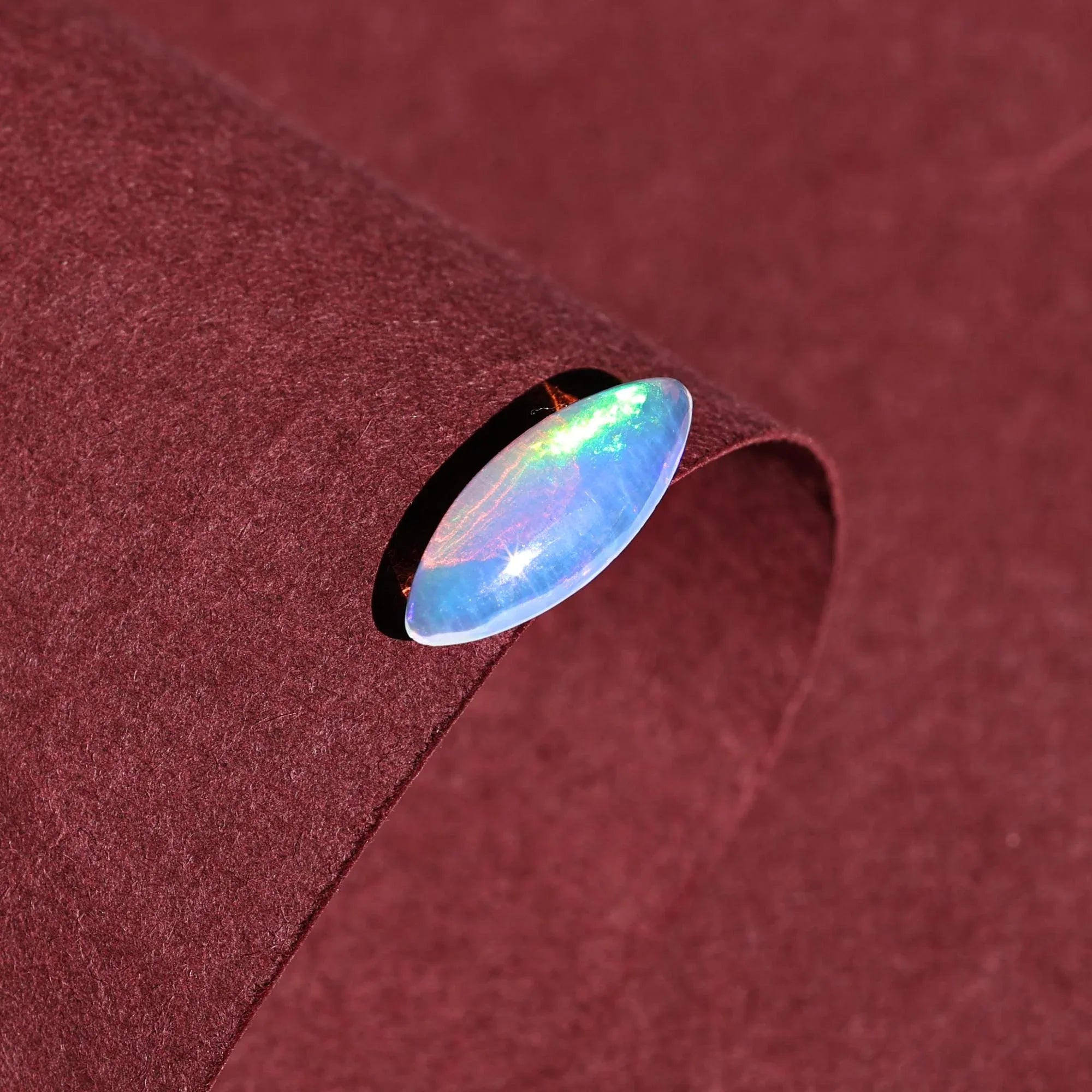 1.52 Carat White Ethiopian Opal Cabochon: Rainbow Fire Gemstone, Jewelry Making - Himalya Quartz