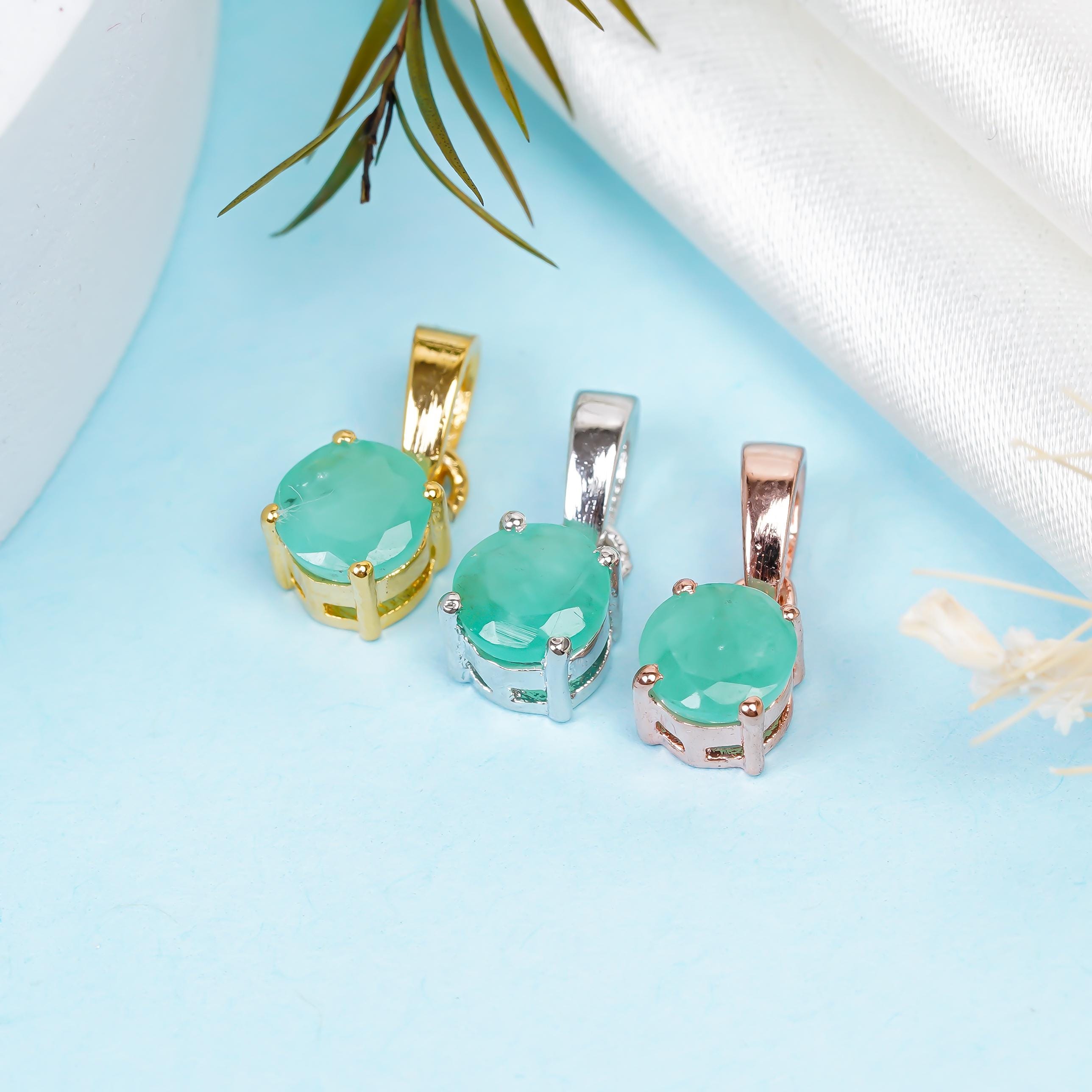 Emerald Pendant Necklace: 925 Sterling Silver, Handmade Gemstone Jewelry