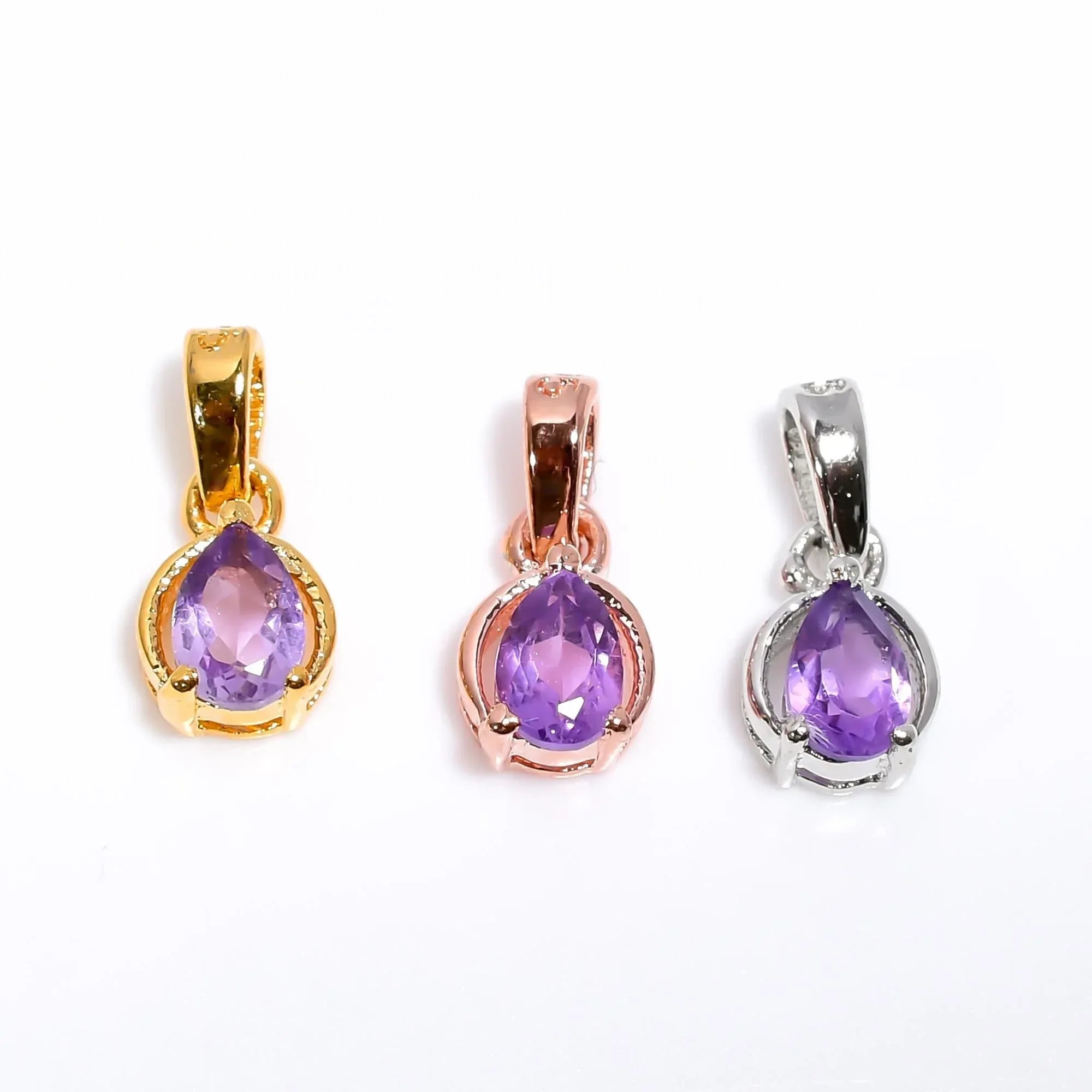 Pear Cut Amethyst Pendant: 925 Sterling Silver, February Birthstone Jewelry