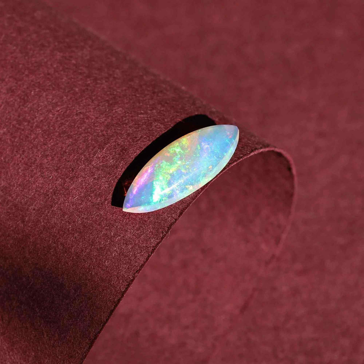 Ethiopian Fire Opal Cabochon: 1.90 Carat Marquise Gemstone Loose Gemstones