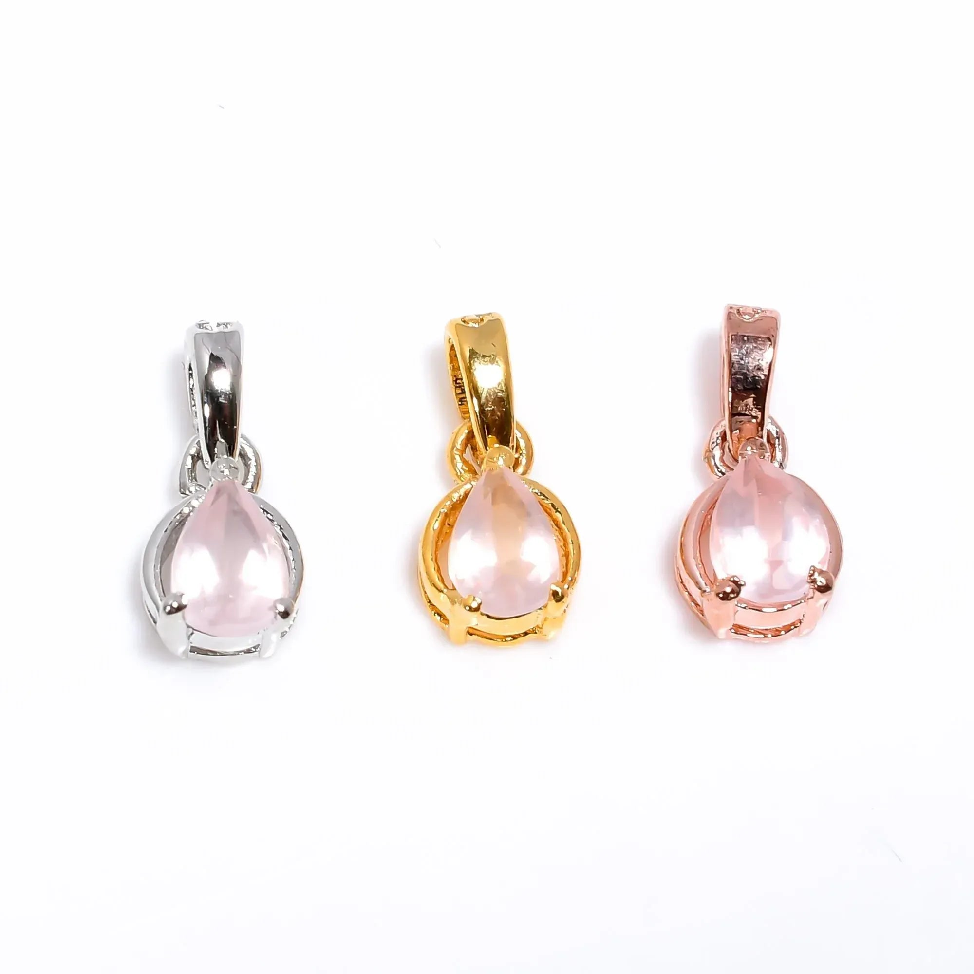 Rose Quartz Pendant: 925 Sterling Silver, Handmade Pear Jewelry Jewelry