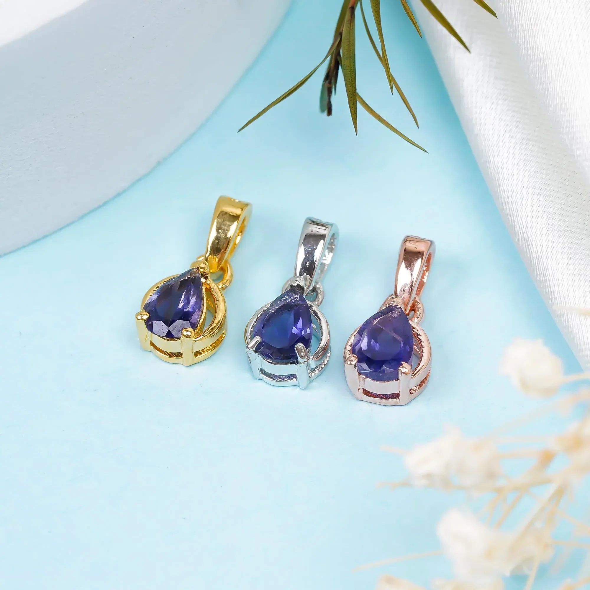 Handmade Iolite 925 Sterling Silver Pendant: Bohemian Gemstone Jewelry