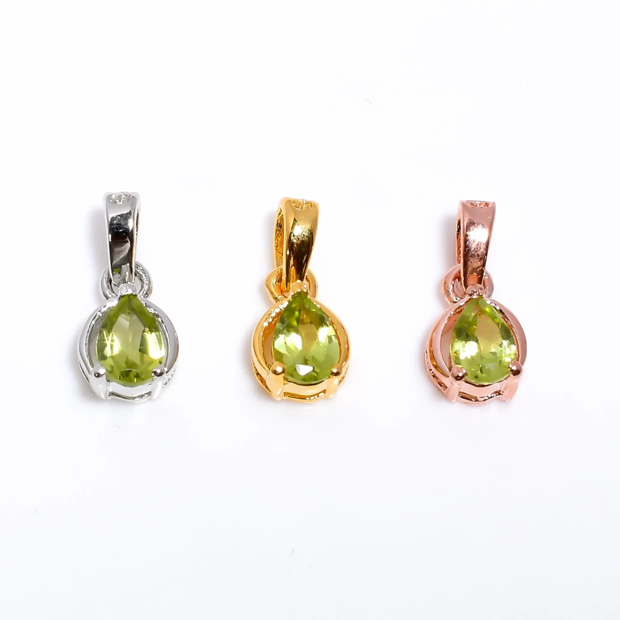 Handmade Peridot Pendant: 925 Sterling Silver Pear Jewelry - Himalya Quartz