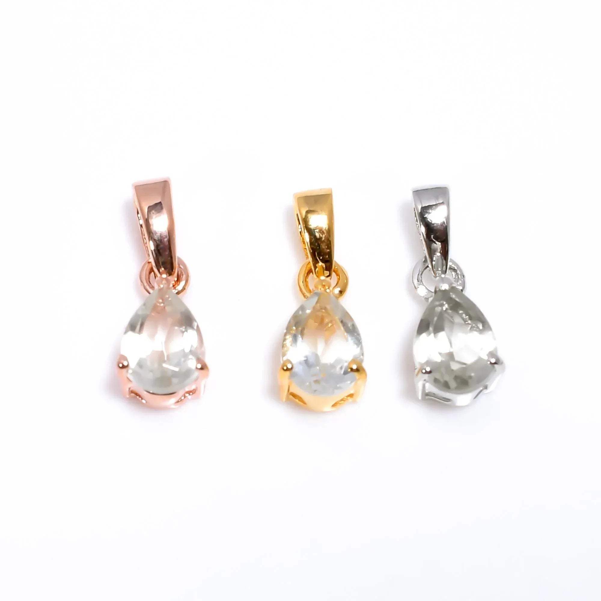 Green Amethyst Pear Pendant: 925 Sterling Silver, Handmade Jewelry