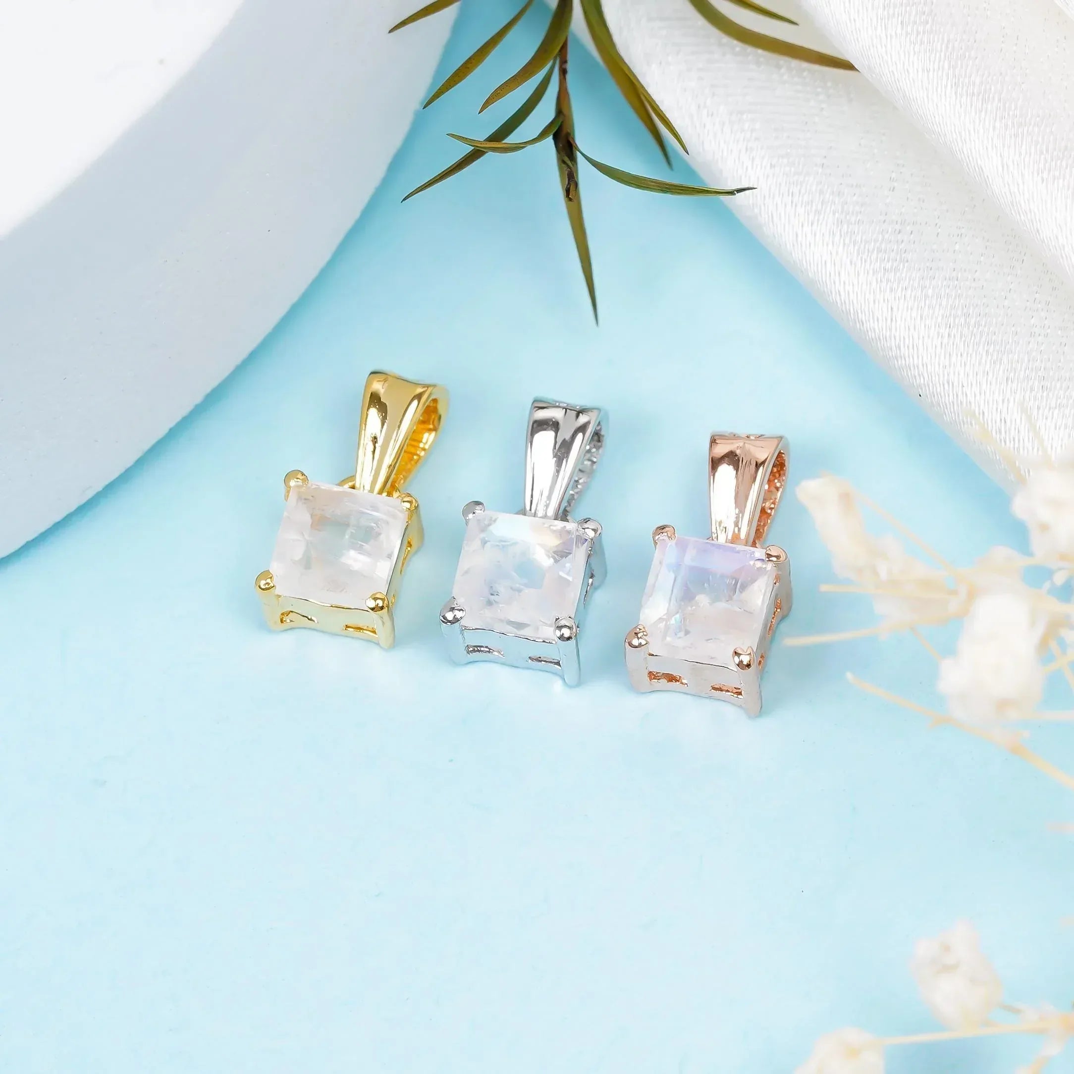 Rainbow Moonstone 925 Sterling Silver Pendant - June Birthstone Jewelry