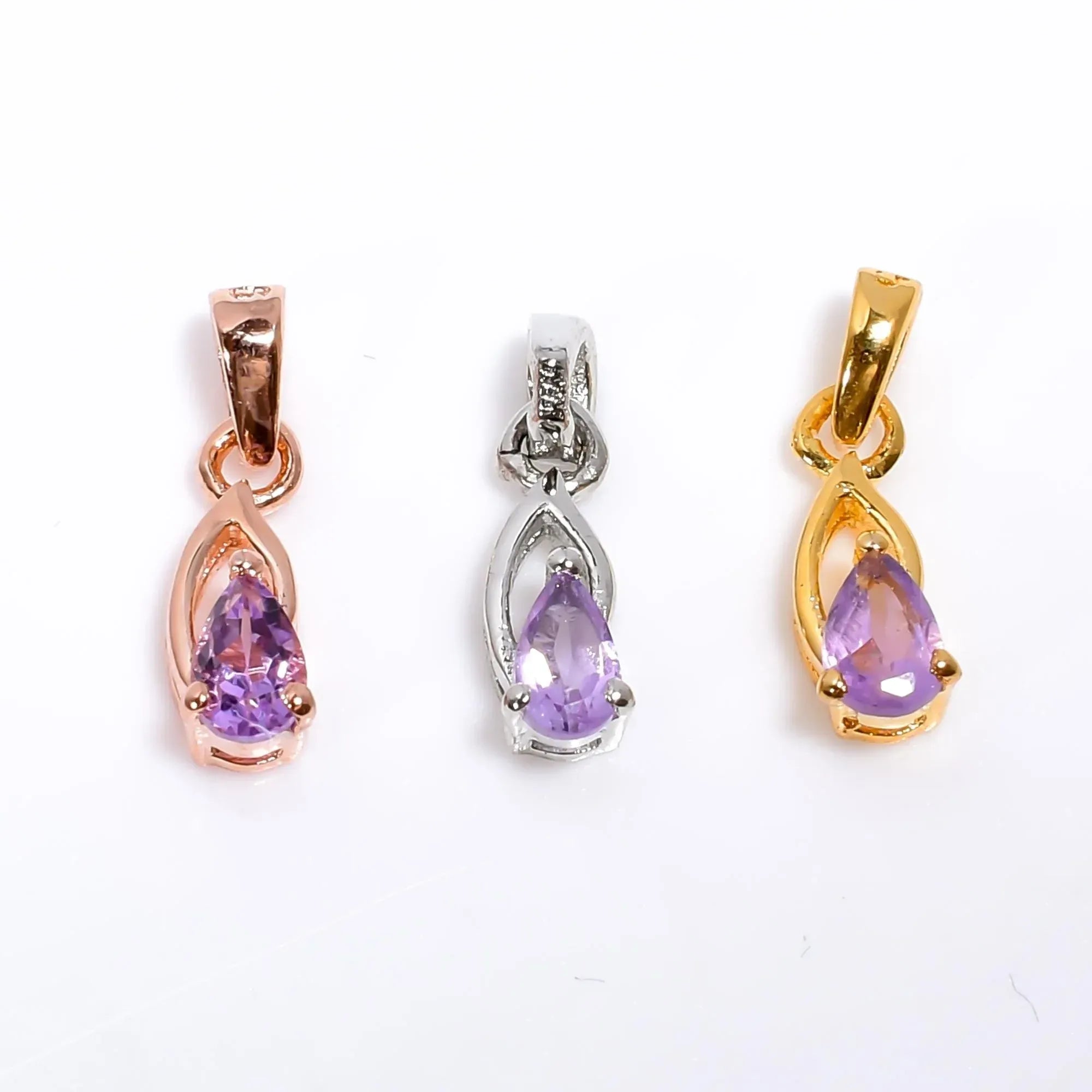 Handmade Amethyst Pear Pendant: 925 Sterling Silver, February Birthstone Jewelry