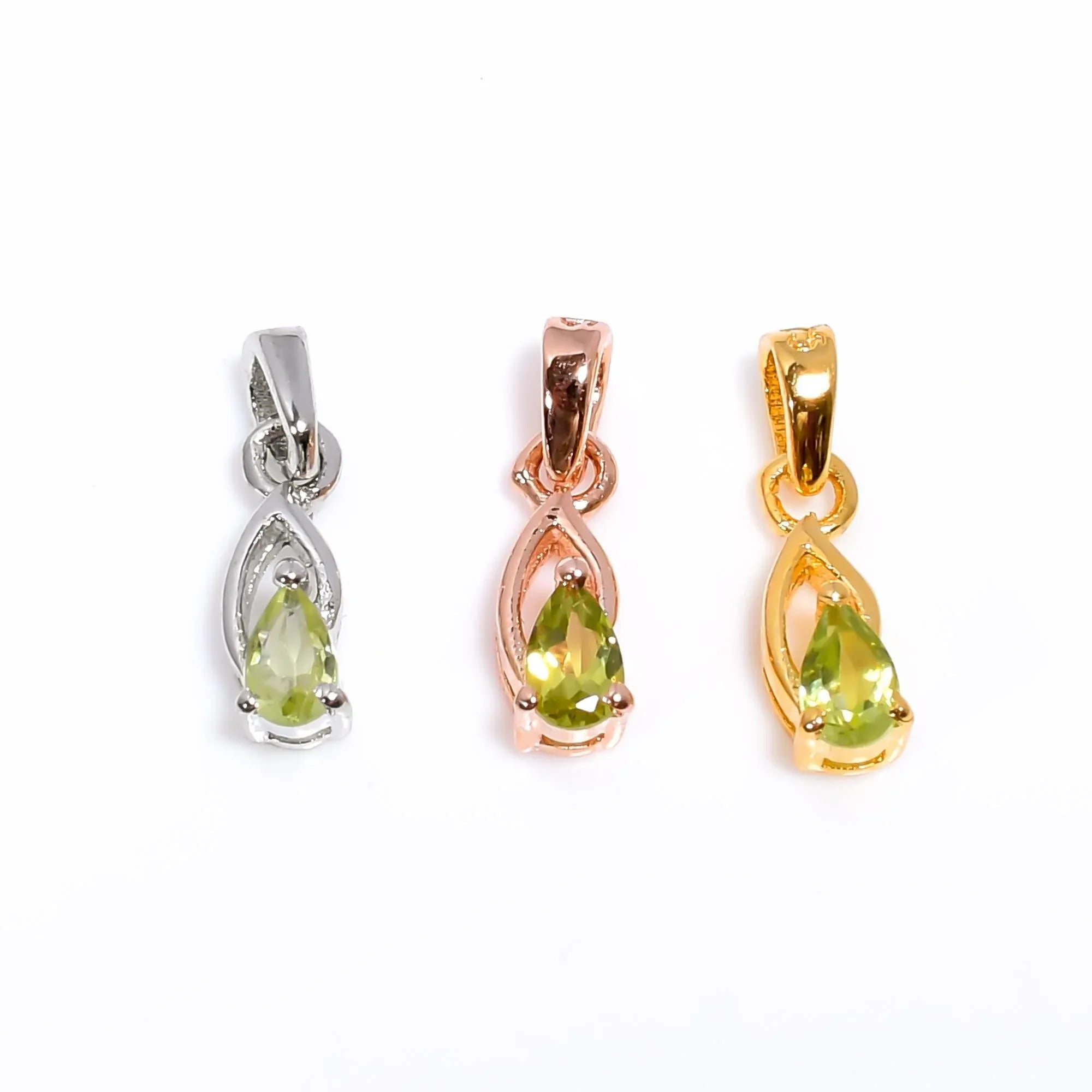Pear Cut Peridot Pendant: Handmade Sterling Silver Gemstone Jewelry - Himalya Quartz