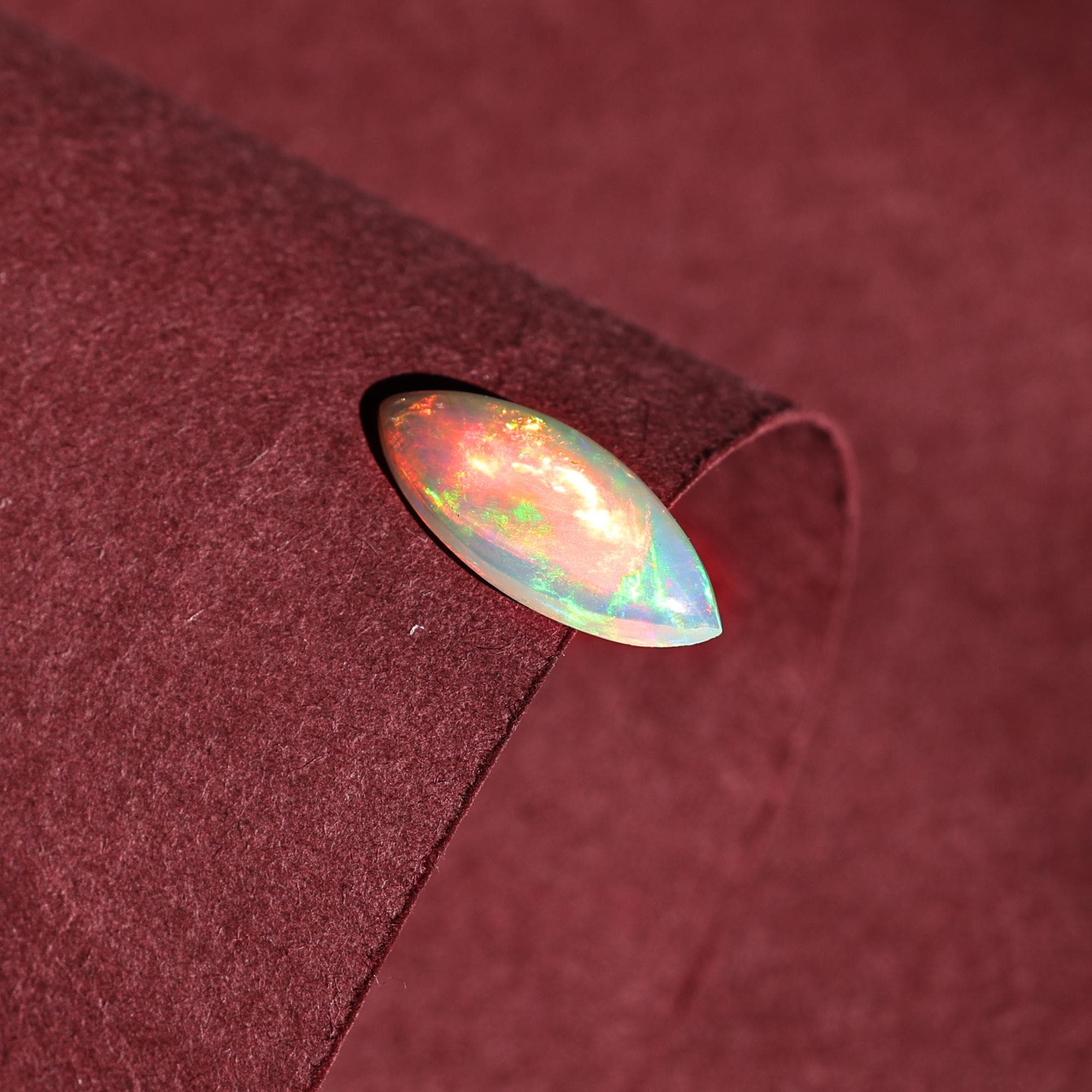 Marquise Ethiopian Opal Cabochon: October Birthstone, 1.60 Carat Loose Gemstone