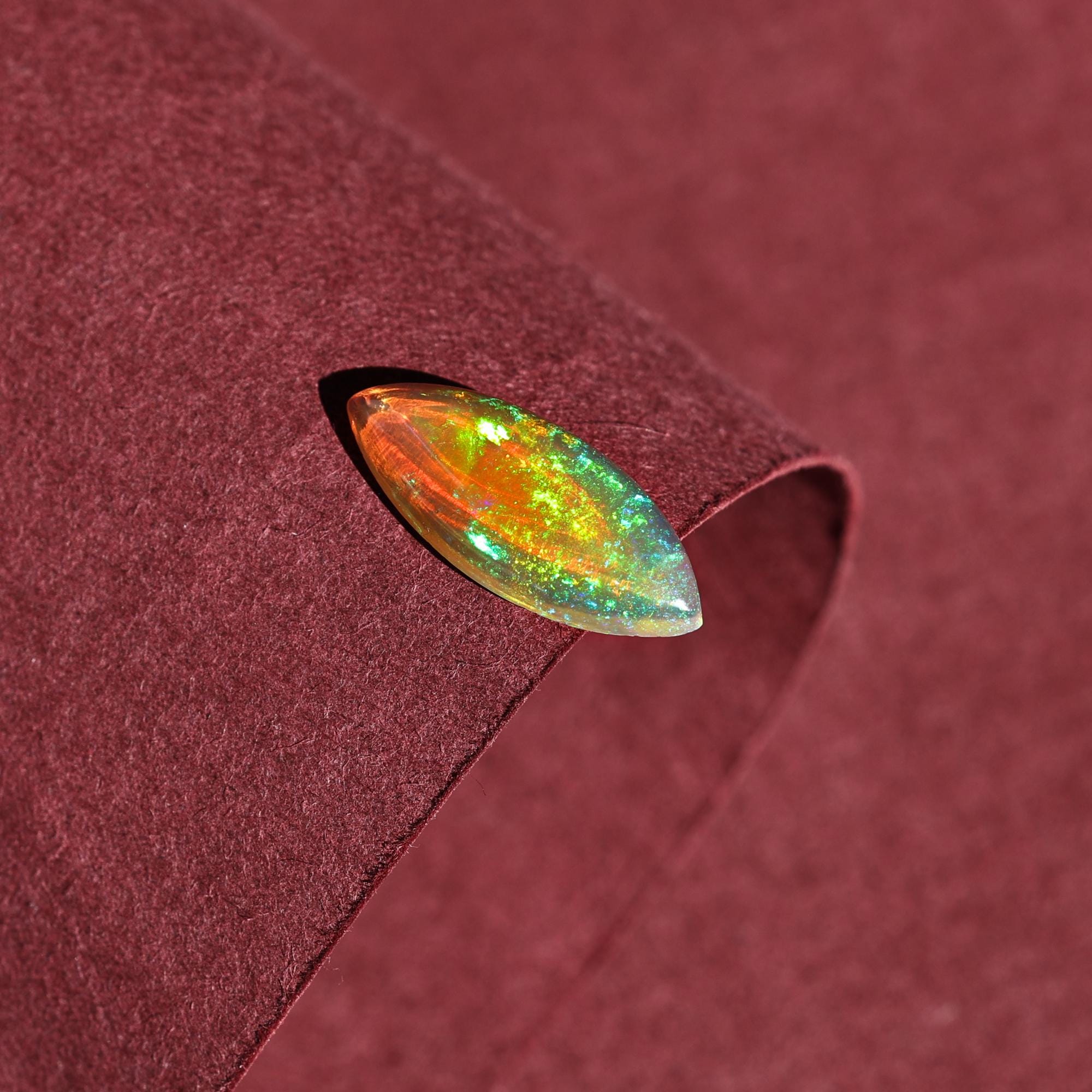 Natural Yellow Fire Ethiopian Opal Cabochon: 1.90 Carat Loose Gemstone