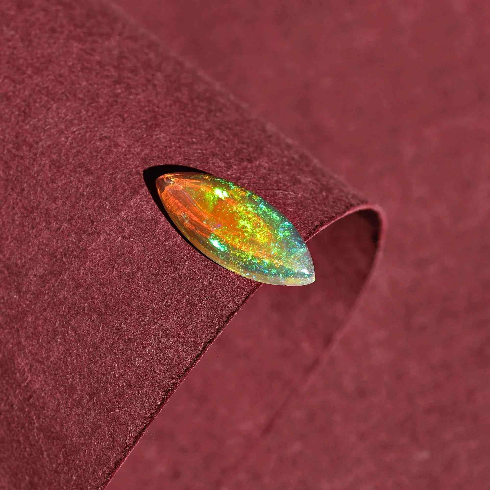Natural Yellow Fire Ethiopian Opal Cabochon 1.90 Carat Loose Gemstone for Jewelry Loose Gemstones