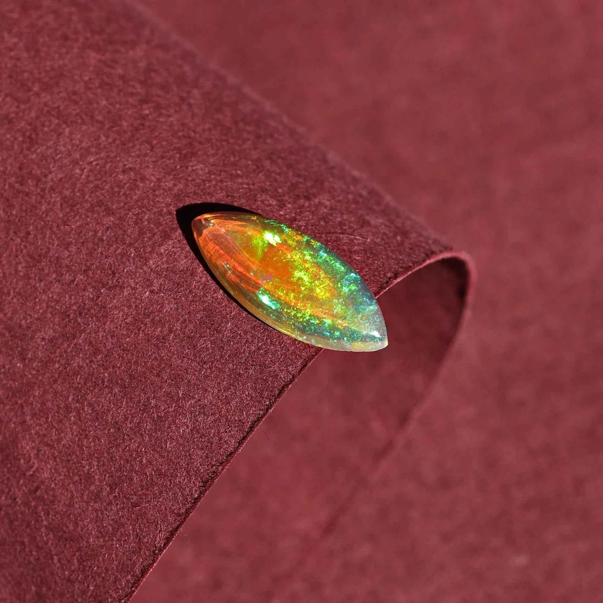 Natural Yellow Fire Ethiopian Opal Cabochon 1.90 Carat Loose Gemstone for Jewelry loose gemstones